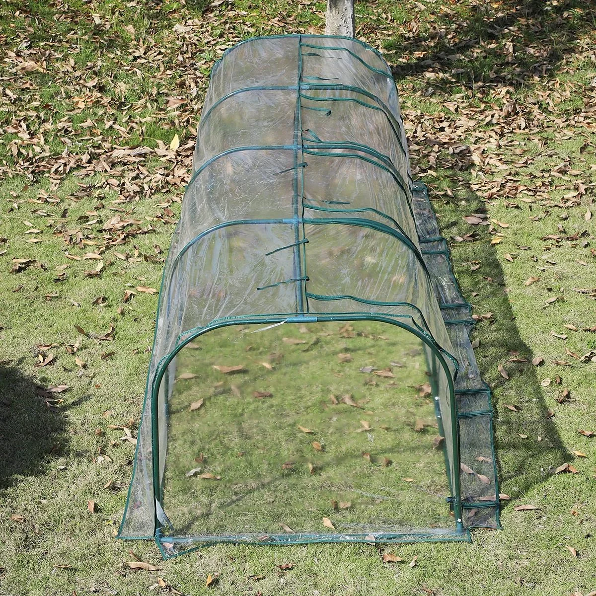 Folientunnel mit 4 Türen transparent/dunkelgrün - 5