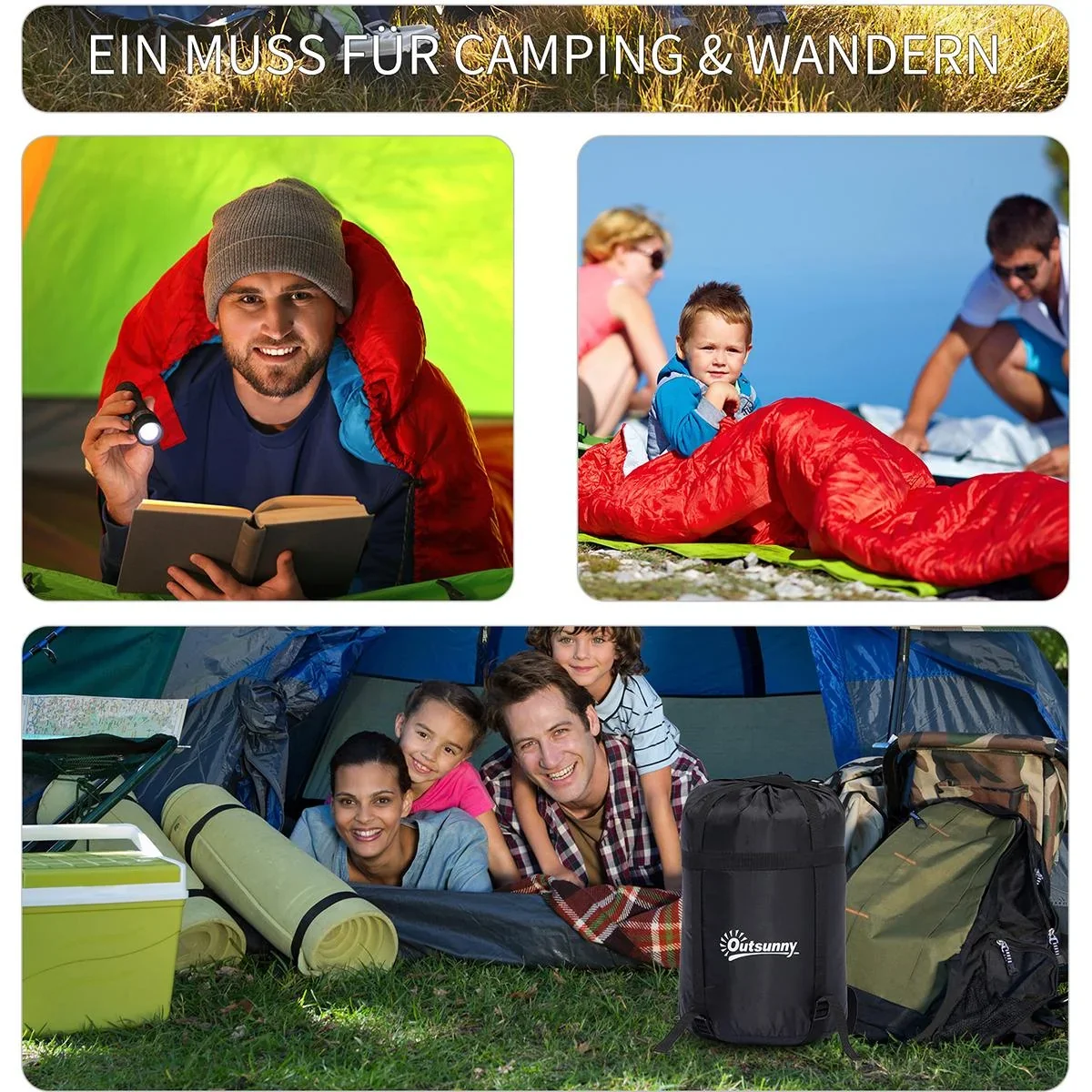 Schlafsack mit Tragetasche blau/grau - 4