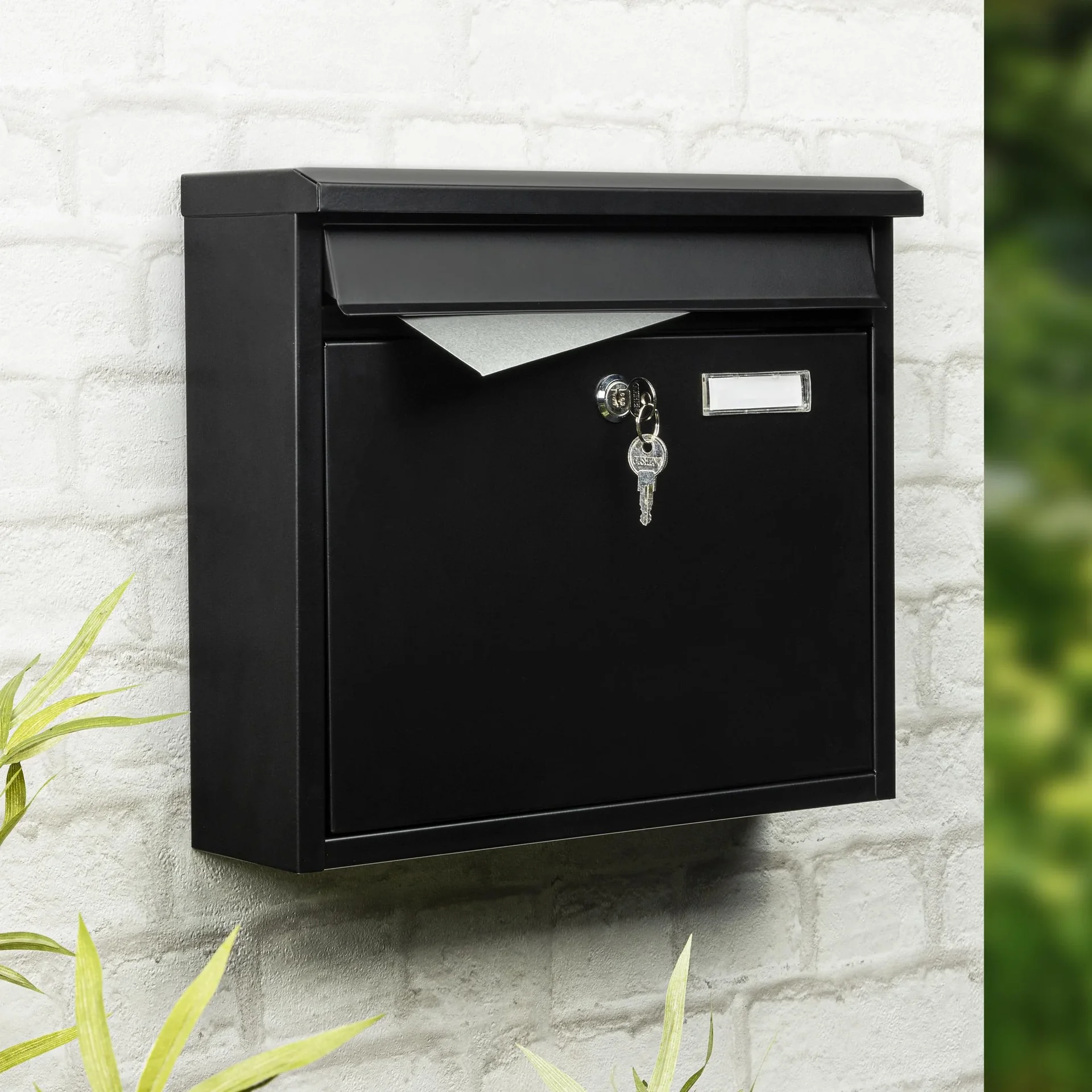 Briefkasten aus Metall, schwarz - 0