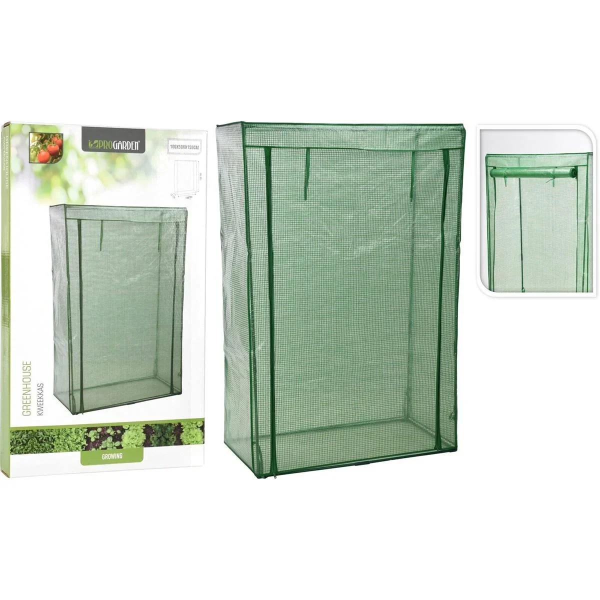 Pro Garden Tomatengewächshaus - Gewächshaus mit Reißverschluss aus Poly - 100 x 50 x 150 cm - 0
