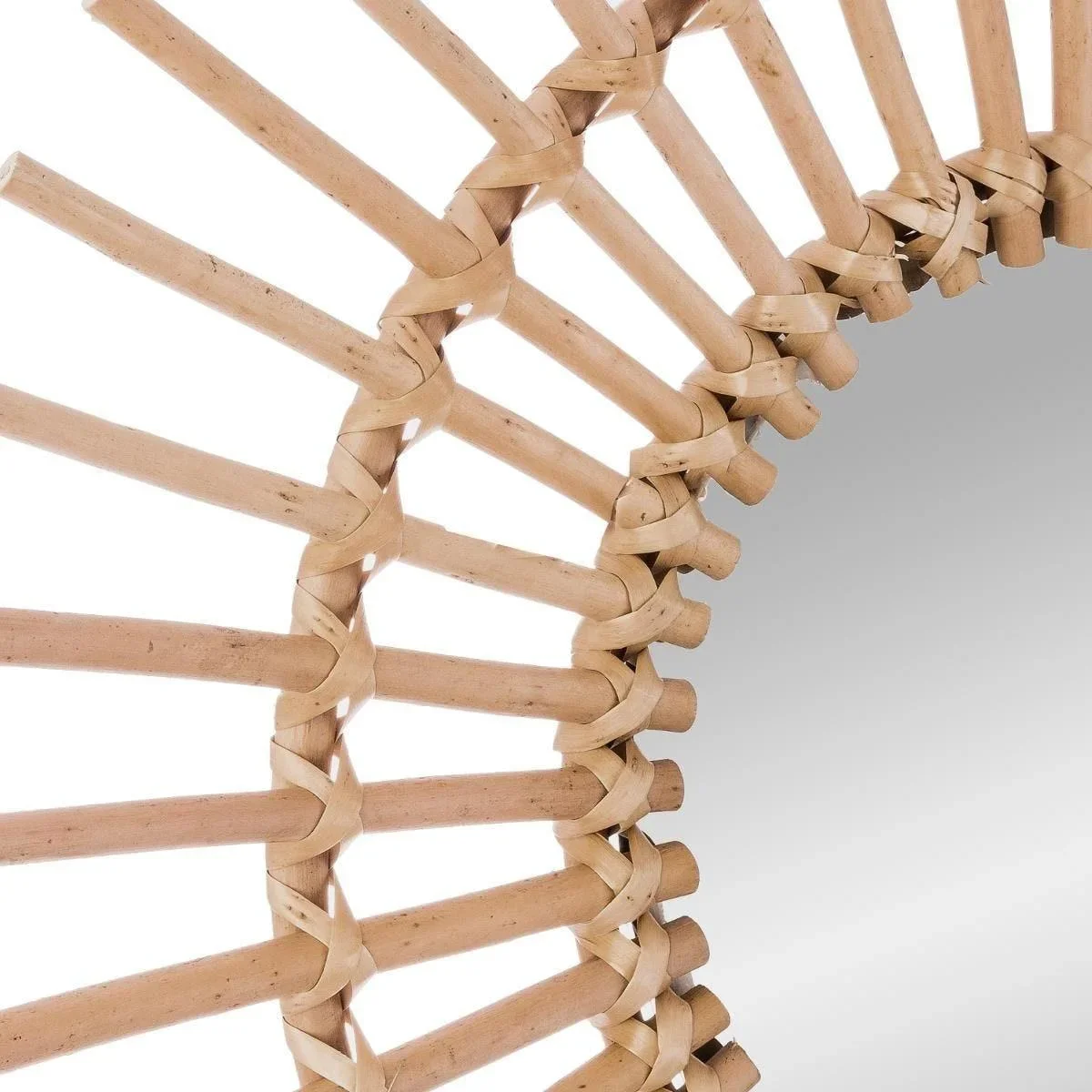 Spiegel rund - 58 cm -Braun/Rotan - 0