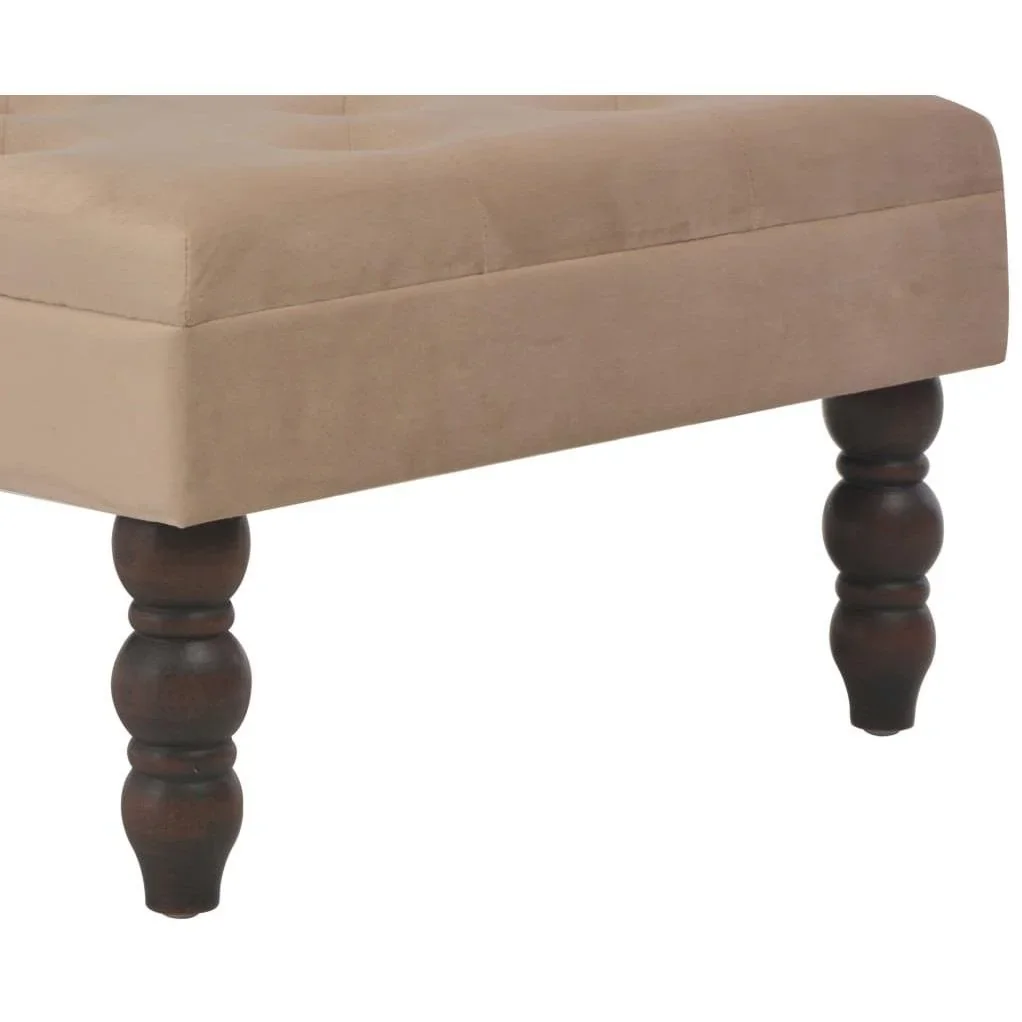 Hocker 60x60x36 cm Samt beige - 0