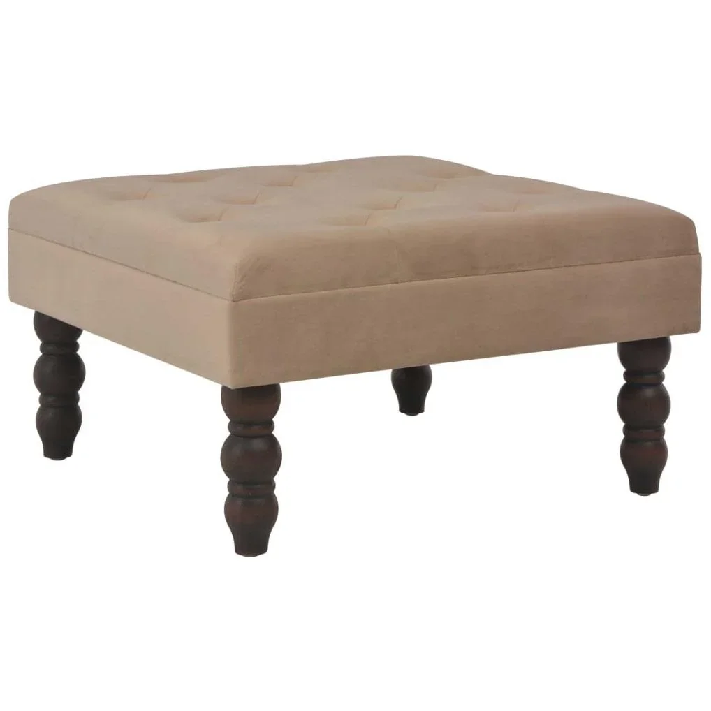 Hocker 60x60x36 cm Samt beige - 4