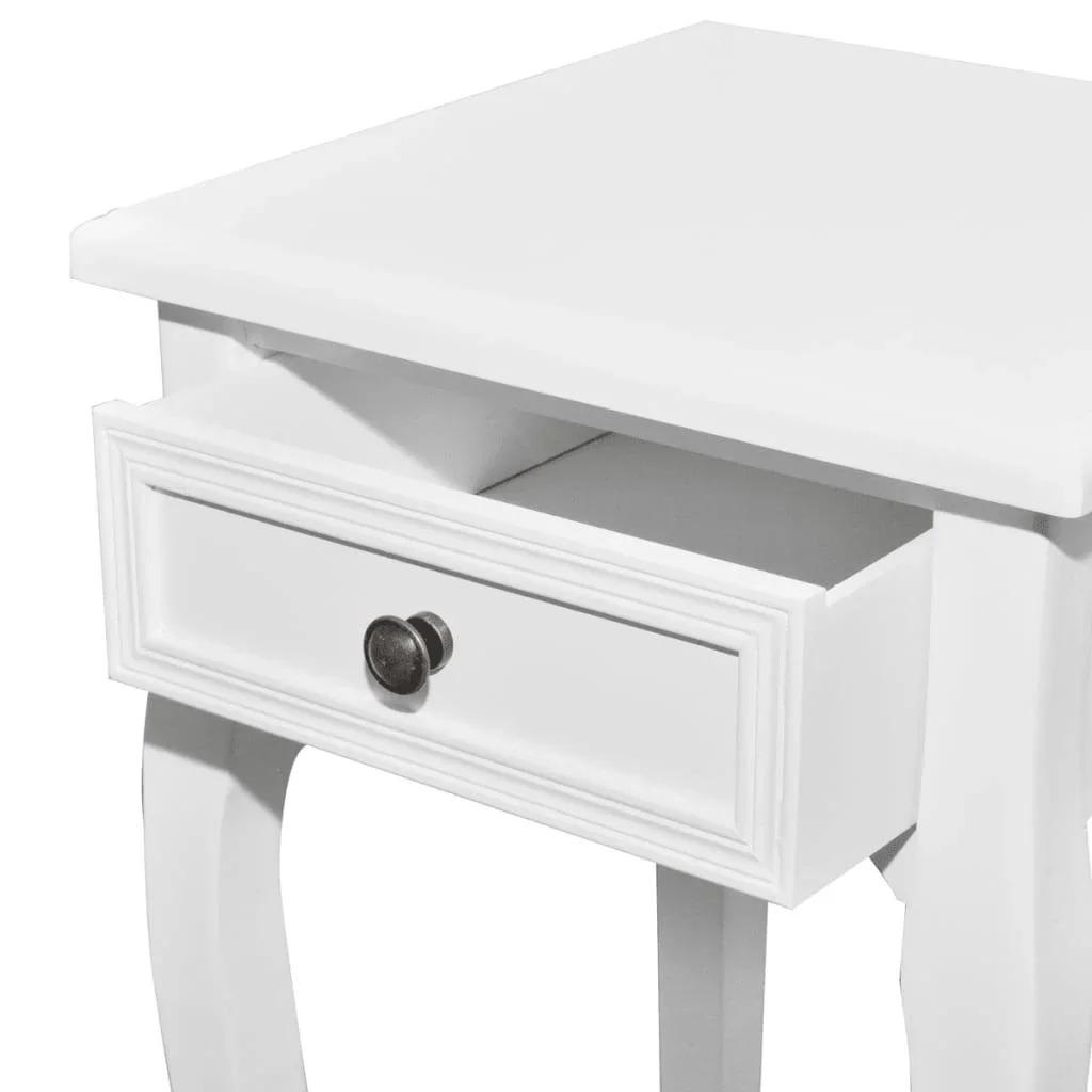 Beistelltisch-Set mit Schubladen weiß 2-teilig - 0