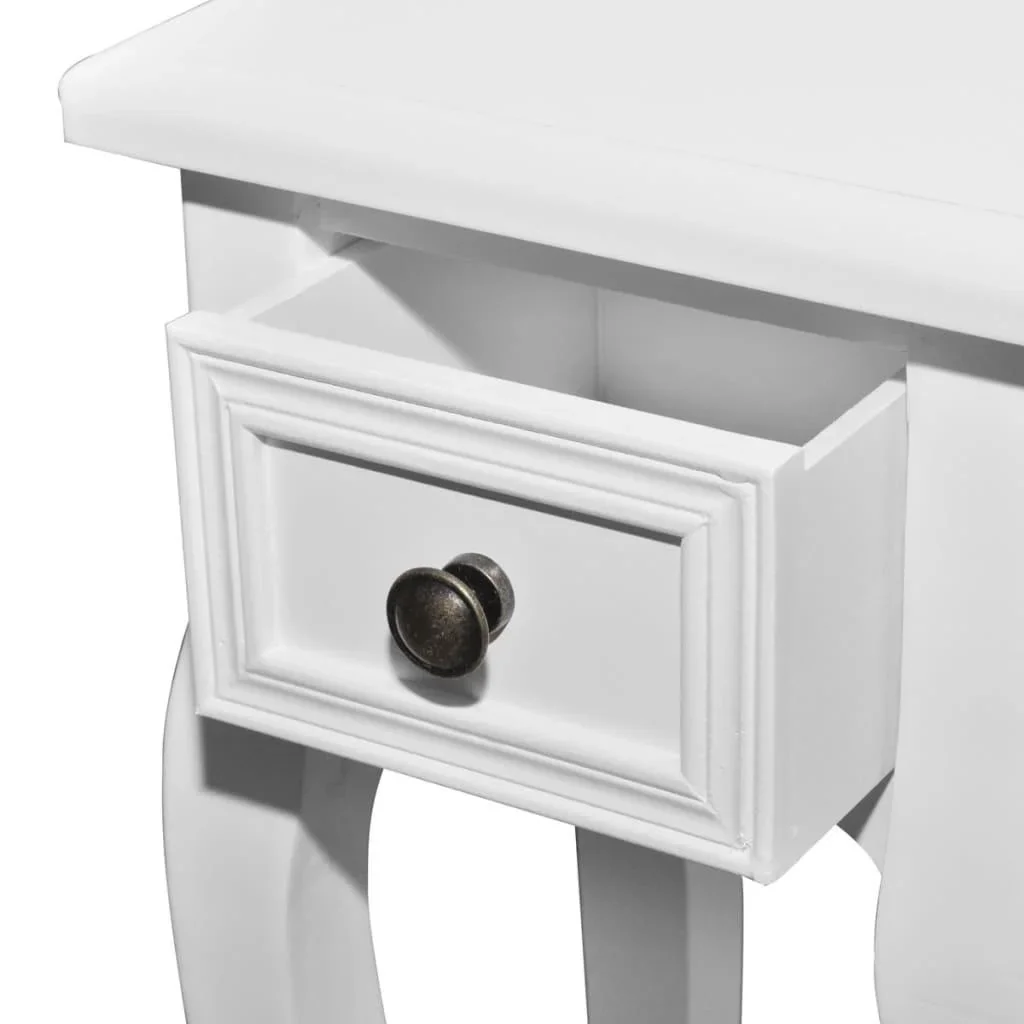Beistelltisch-Set mit Schubladen weiß 2-teilig - 2