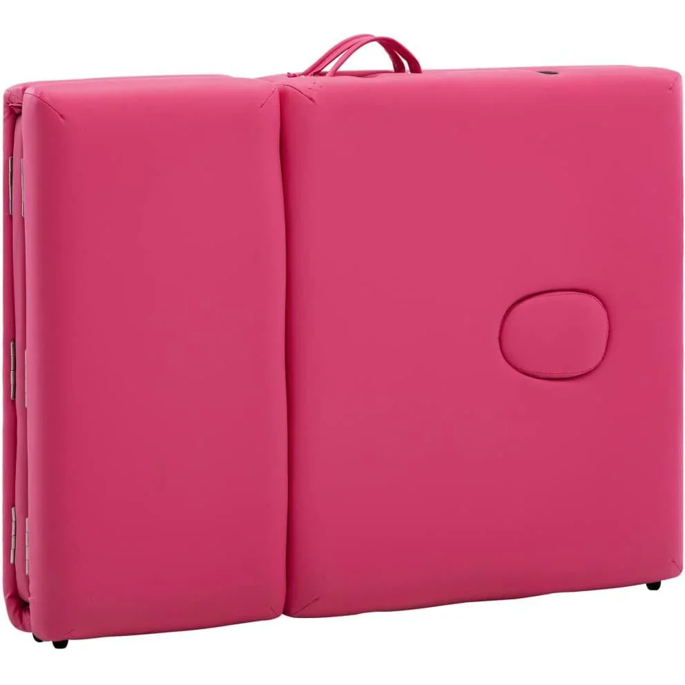 Massagetisch faltbar 4 Zonen Holz rosa - 1