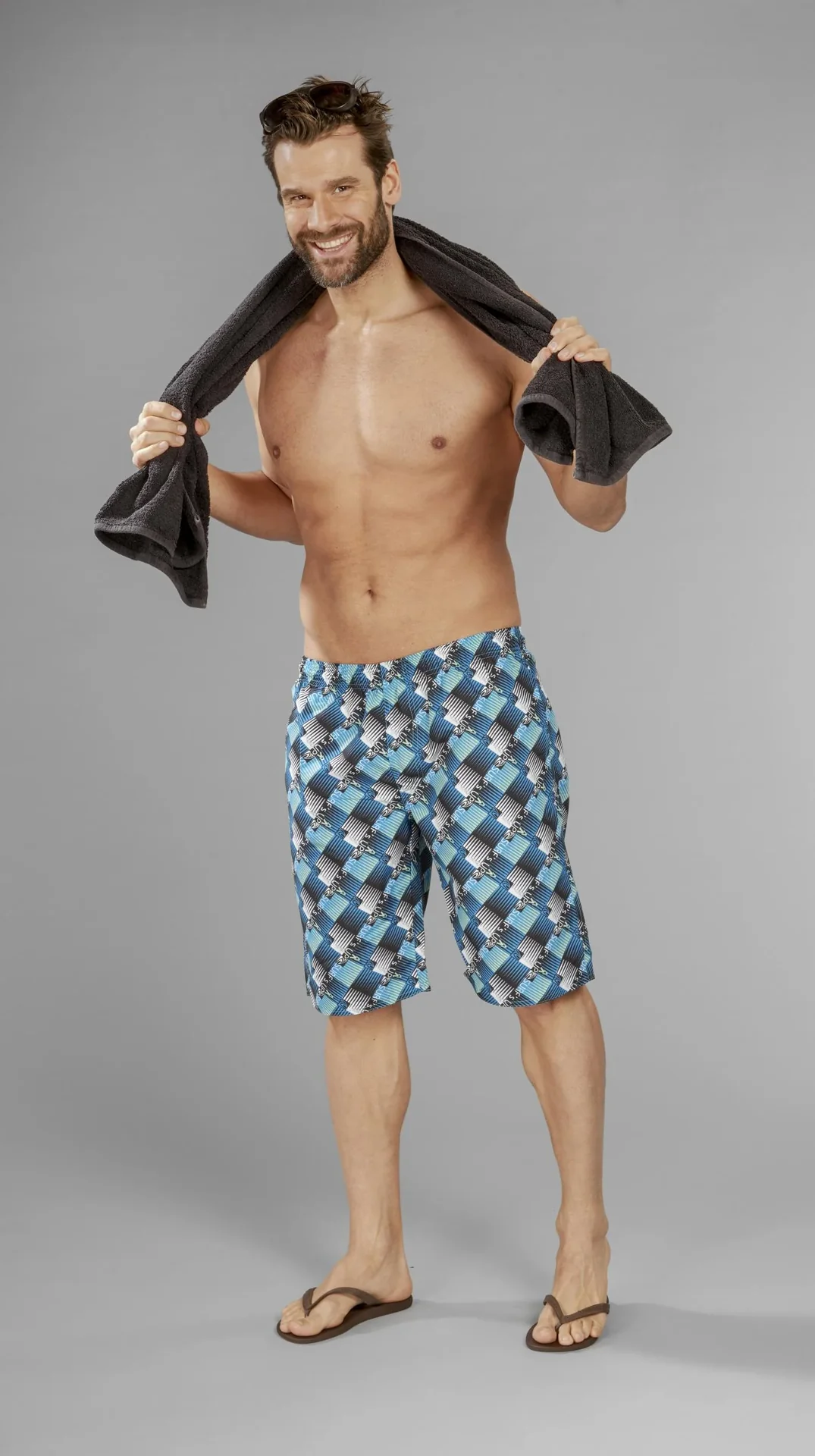 Wendeshorts, Farbe Azur/Azur gemustert, Gr.XL - 3