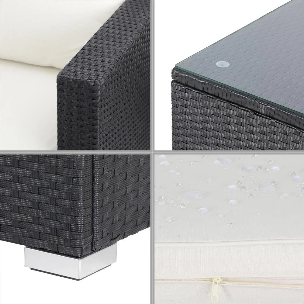 Polyrotan XL Lounge-Set 26-tlg. Schwarz - 4