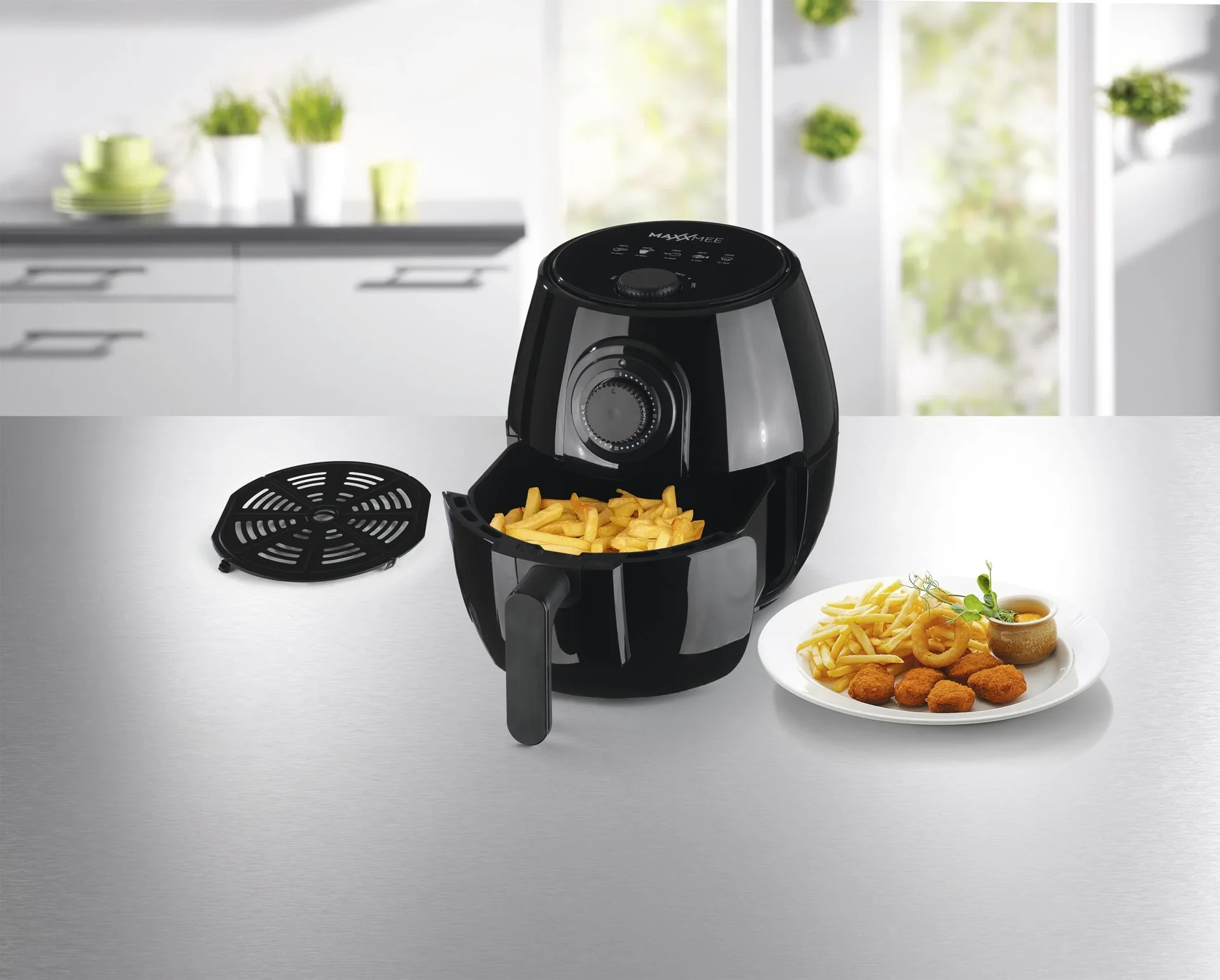 XL Heißluft-Fritteuse 4 Liter, 1400 Watt, schwarz - 1