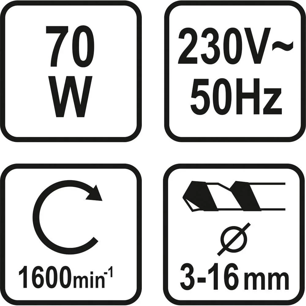 Bohrerschleifer - 70W - 3 bis 16 mm - 0