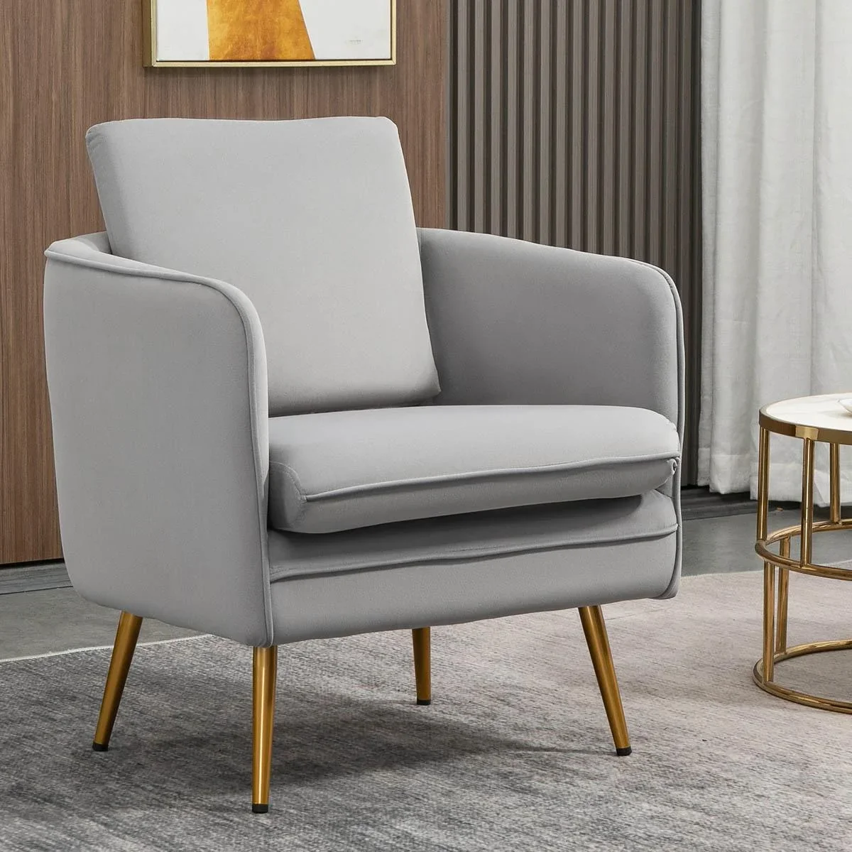 Sessel vintage - Samtoptik - Grau - 3