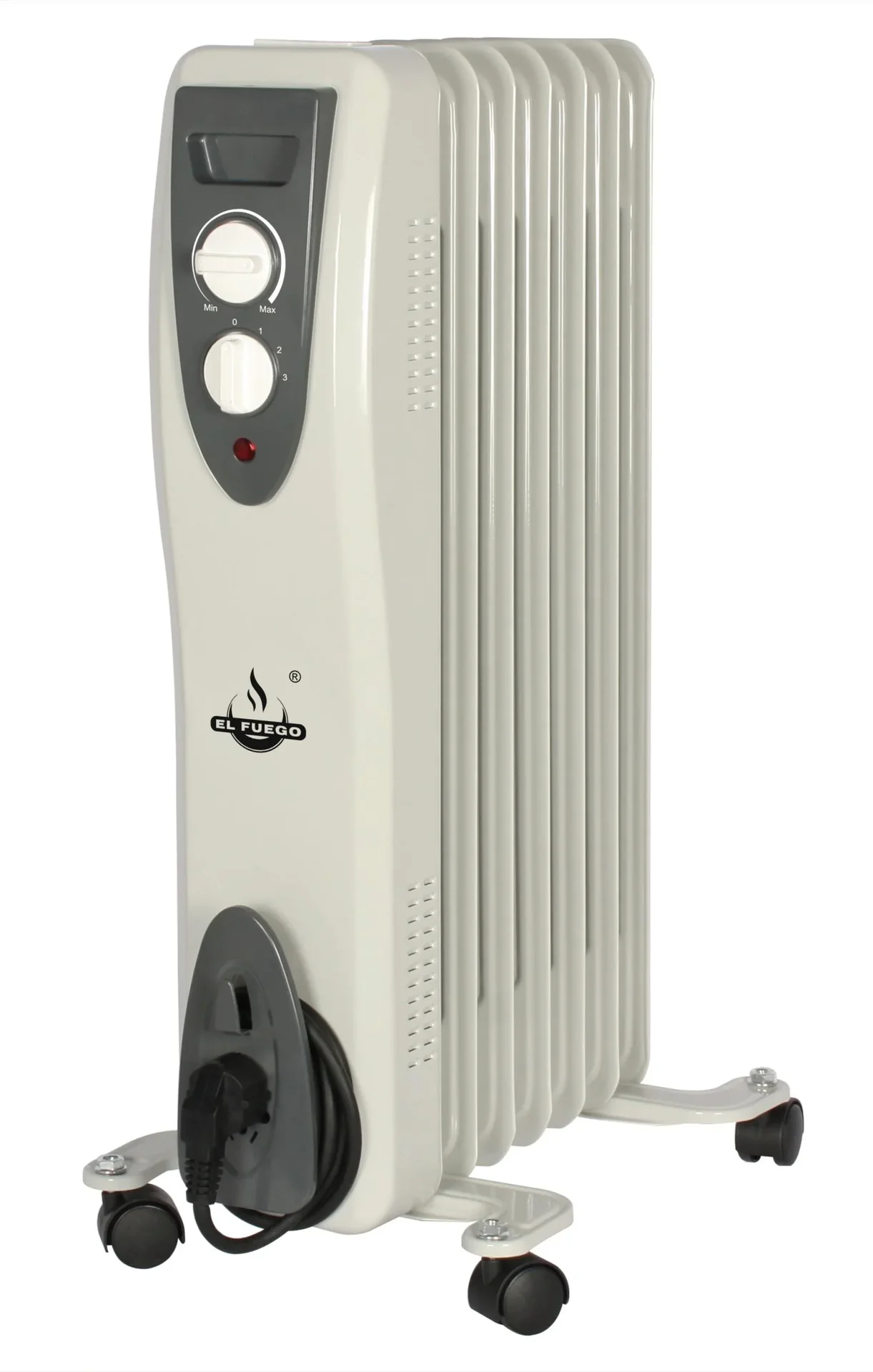 Mobiler Ölradiator, weiß, 7 Rippen - 4