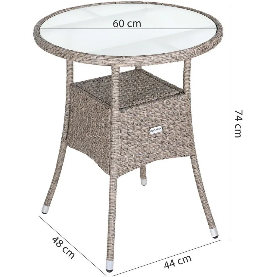 Poly Rattan Tisch - Ø 60cm - Creme - Rund - 1