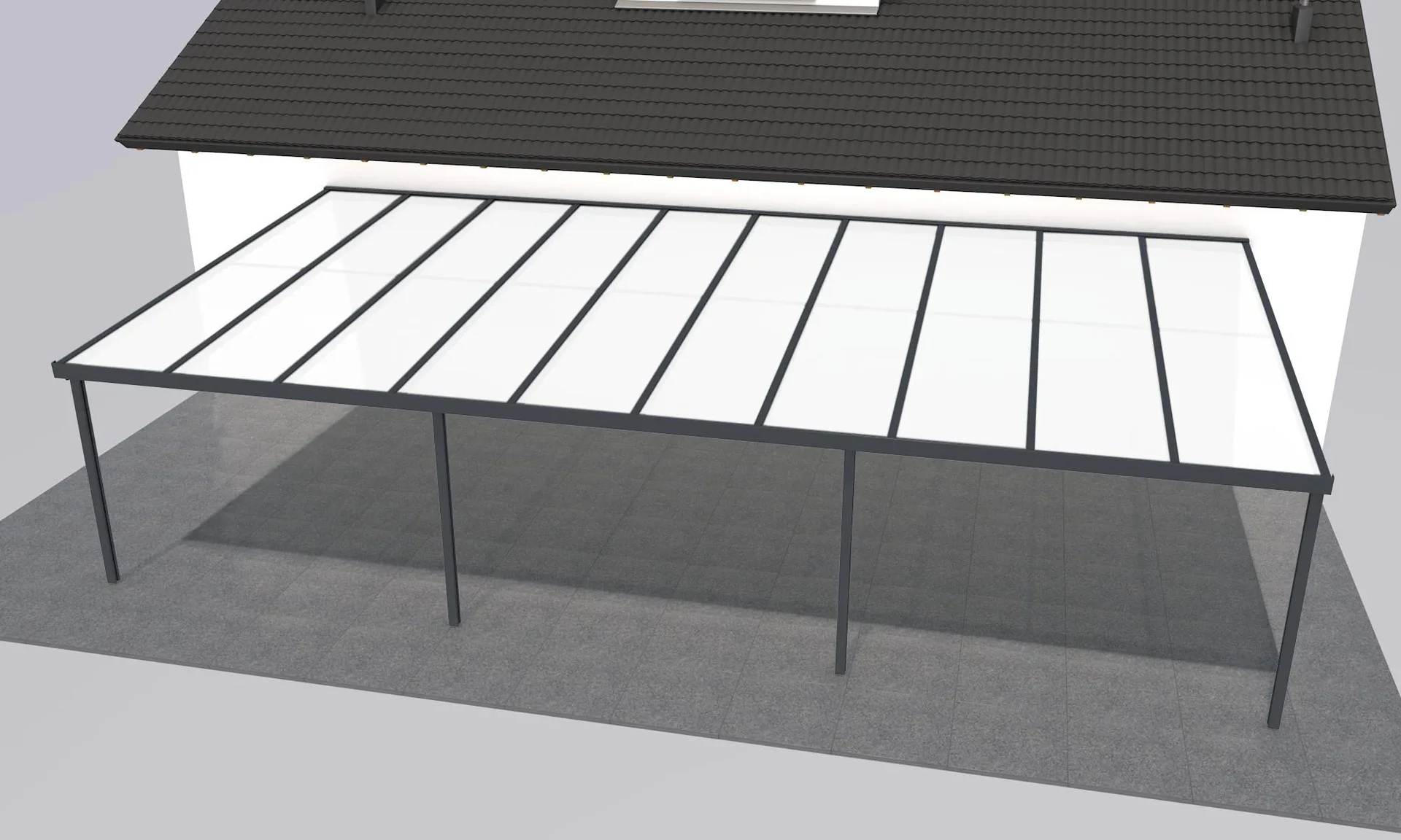 Terrassendach Premium, anthrazit, 10140 x 5060 mm - Klima blue - 0