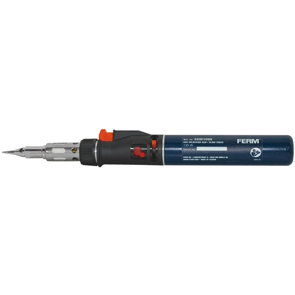 SGM1006 Gas-Lötkolben - 35 min. betriebsdauer - Inkl. Lötspitze Schrägform 8mm und Lötspitze Meißel form 3,5mm - 1