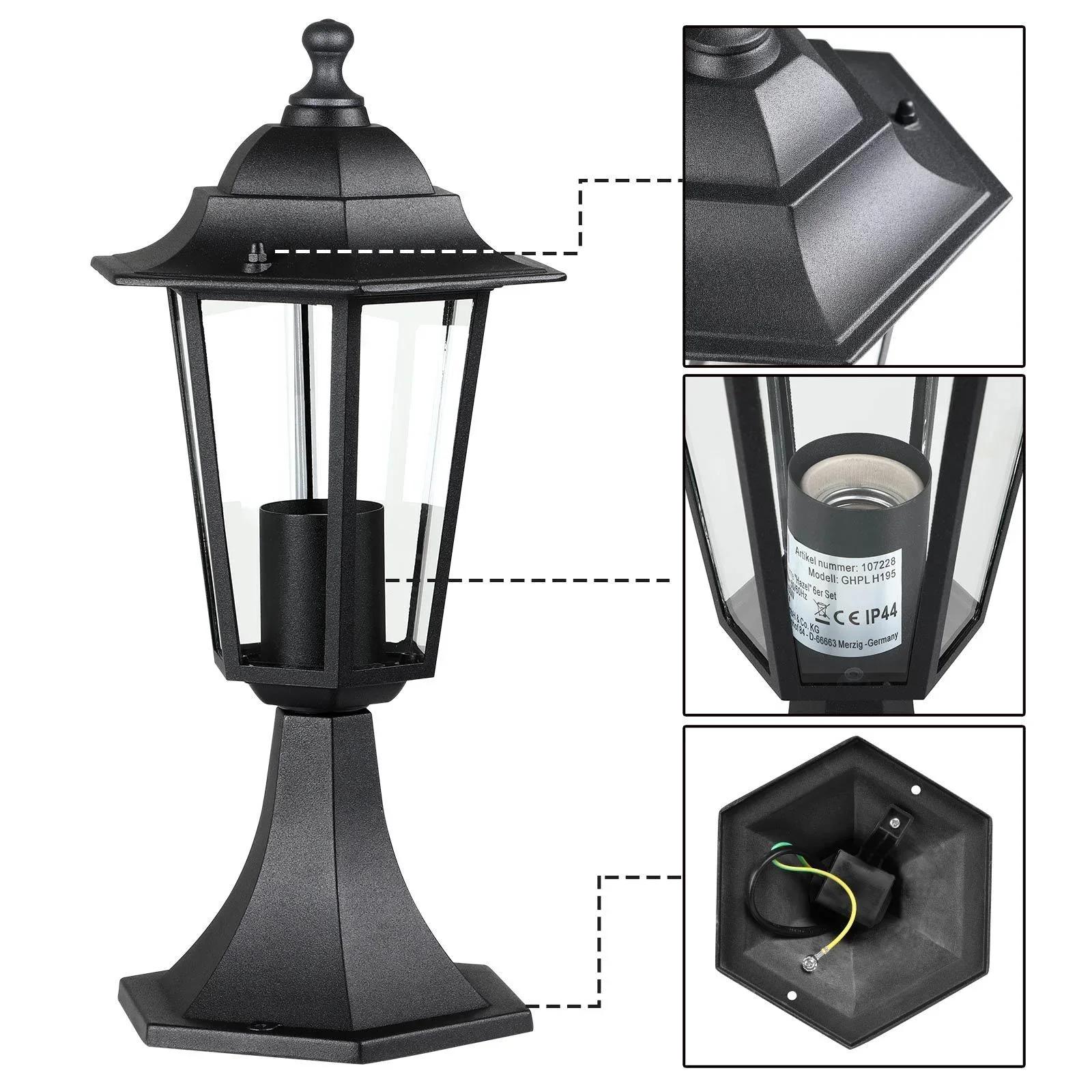 Gartenlampen-Set 6 Stück anthrazit 39 x 17cm - 1