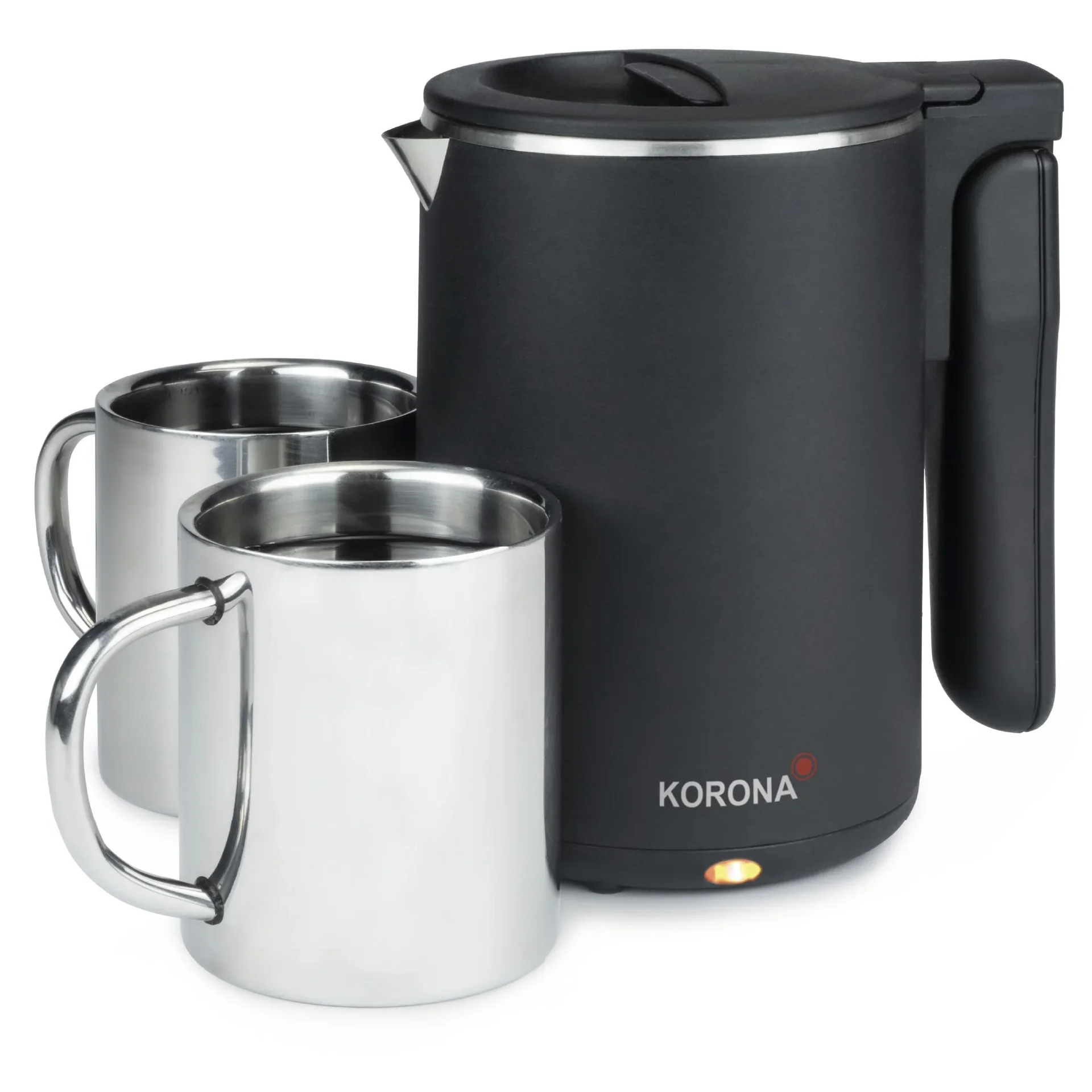 Reise-Wasserkocher 0,6 Liter, doppelwandig, schnurlos, Schwarz, 800 Watt - 4