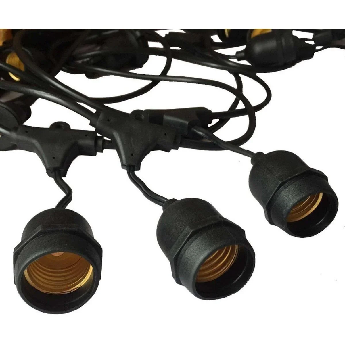 VT-713 Wasserdichtes Kabel E27 komplett mit 15 Armaturen - Prick-Kabel - Partybeleuchtung - E27 - 15 Meter - anschließba - 0