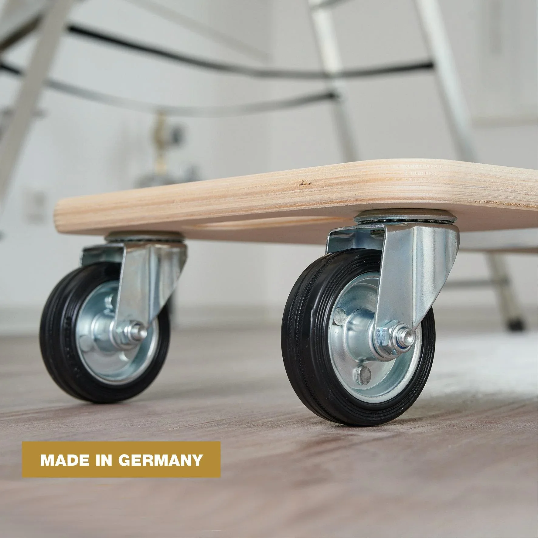 Transporthilfe MM 1327, 59 x 29 x 12 cm, harte Rollen Ø 75 mm, Rollenlager, Multiplex Birke FSC®, Tragkraft 300 kg - 5