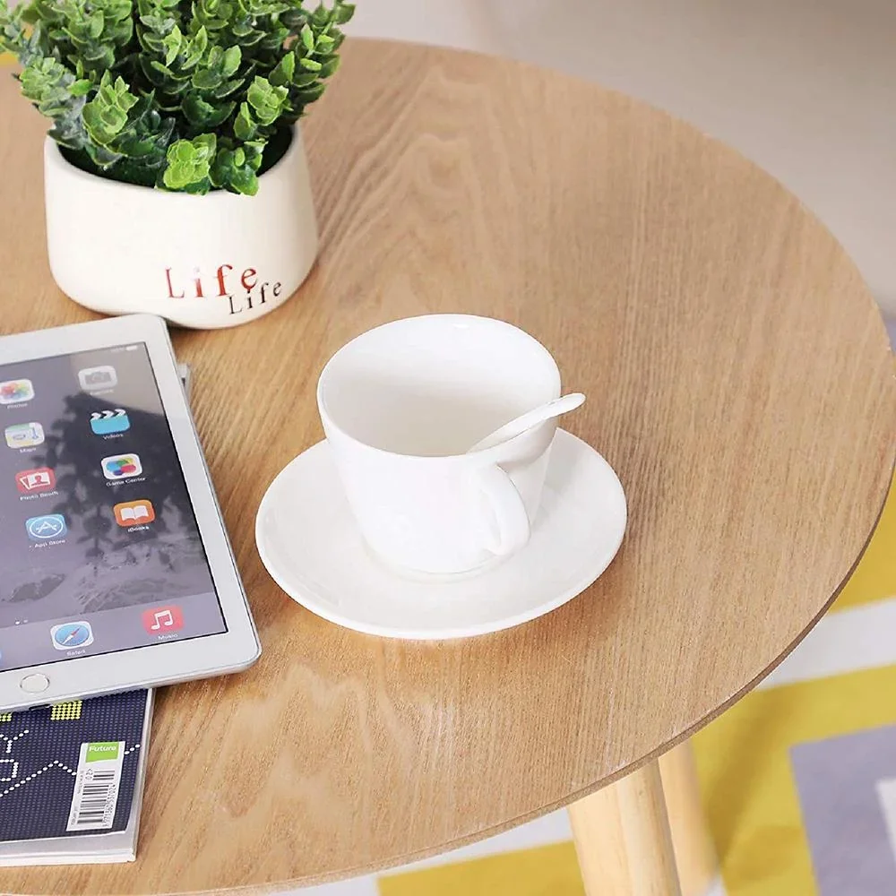 Beistelltisch Couchtisch Wohnzimmertisch rund aus MDF-Holz+Kiefer natur ?38,5 x 41,5 cm - 1