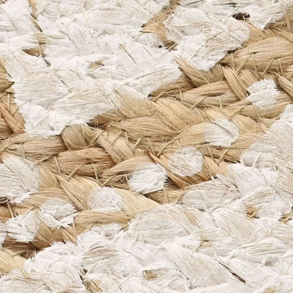 Teppich mit Druck rund 90 cm gewebte Jute - 1