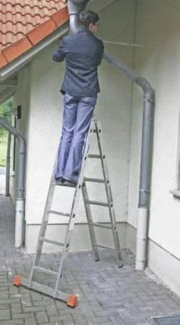 Gelenk Doppelleiter Alu 2 X 8 Sprossen Leiter - 2