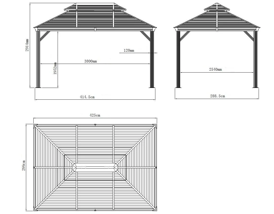Pavillon Mykonos 10 x 14 Doppeldach - 4