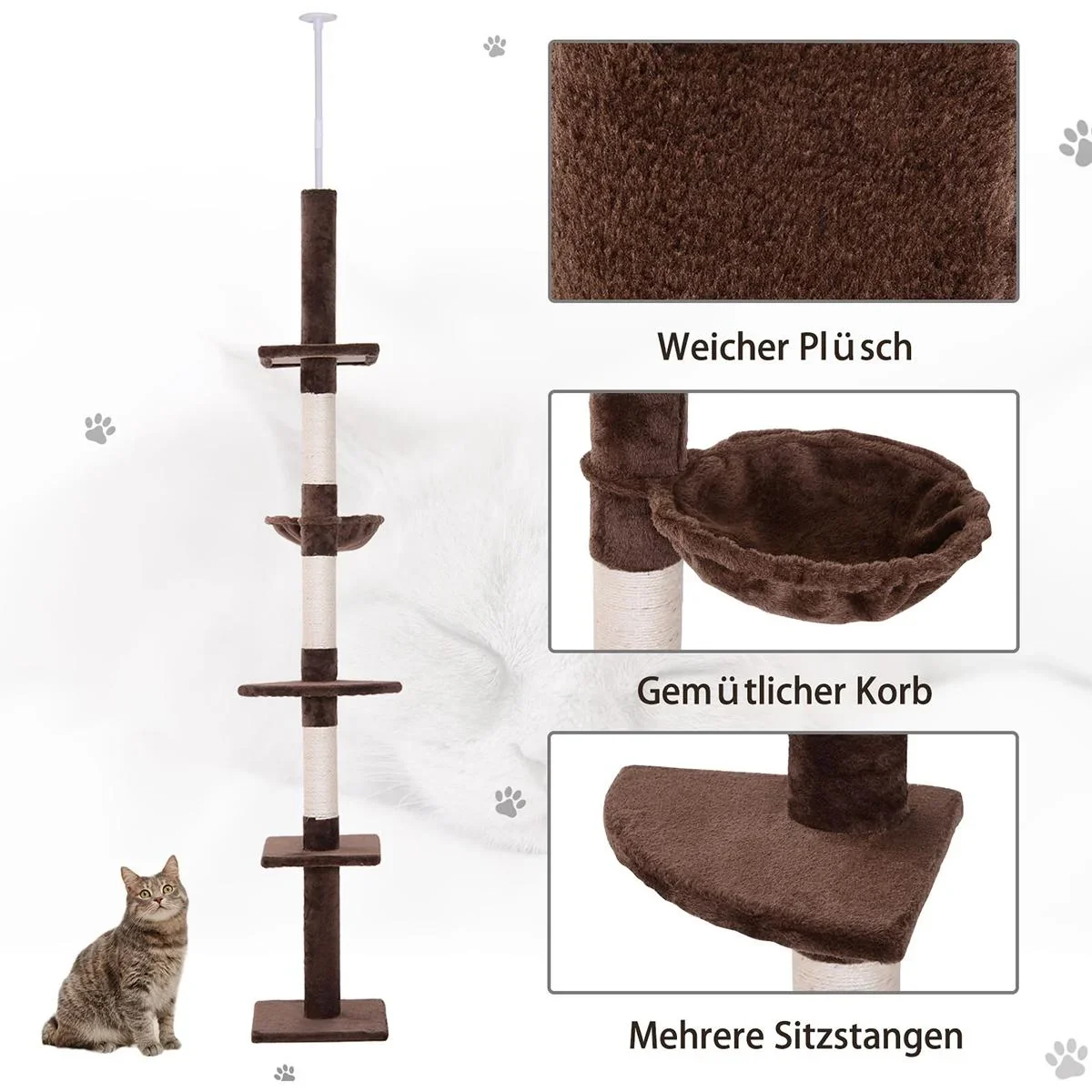 Kratzbaum höhenverstellbar beige - 1