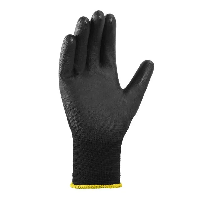 Polyester-Strickhandschuh POLYURETHAN BESCHICHTET, schwarz - 0