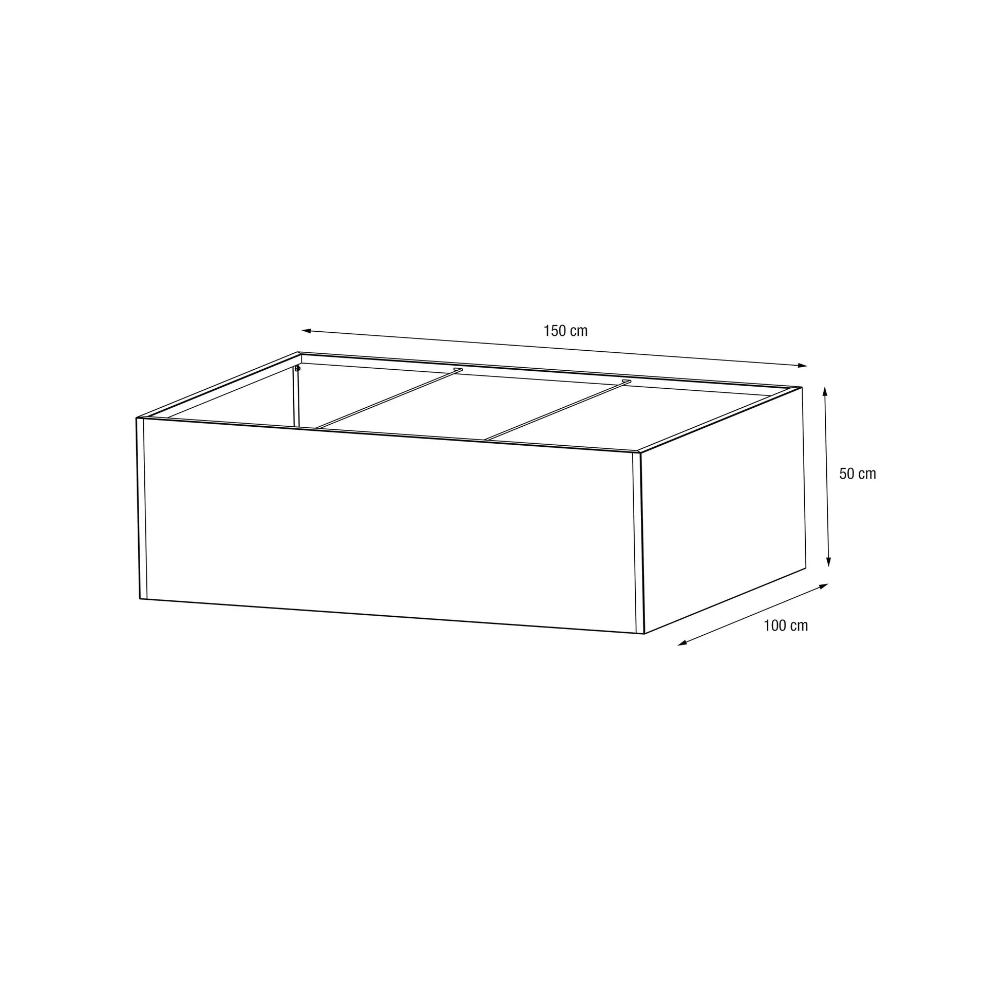 Pflanzkasten 150 x 100 x 50 anthrazit - 2