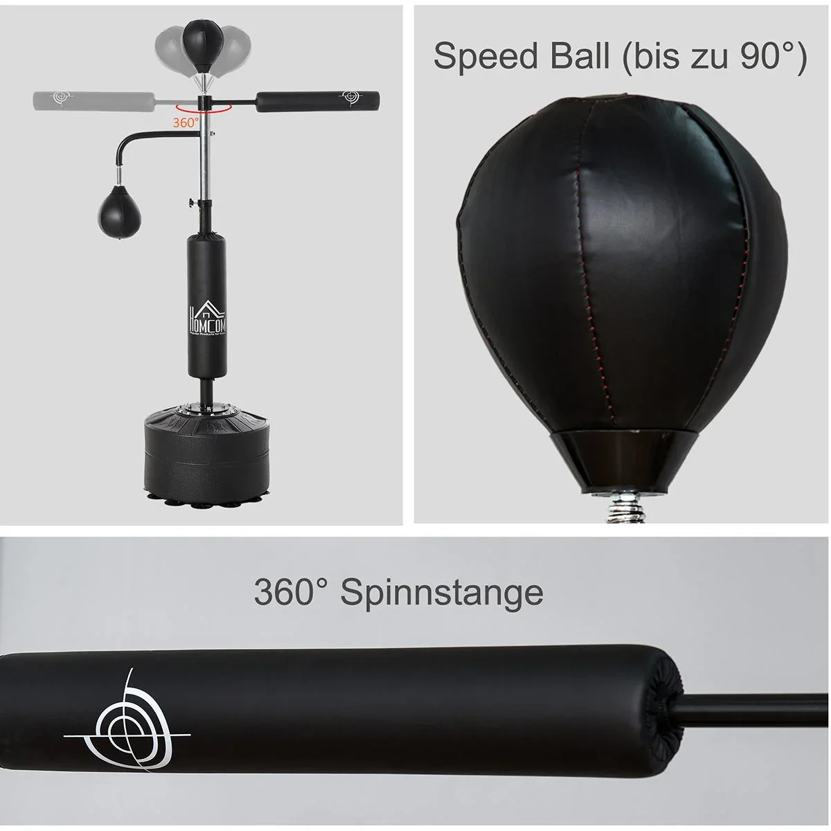 3-in-1 Boxstand mit 2 Speedbällen schwarz - 1