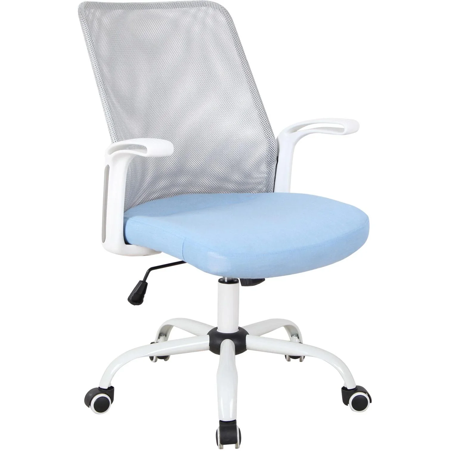 Bürostuhl Computerstuhl Drehstuhl Schreibtischstuhl höhenverstellbar Kunststoff Blau 63 x 61 x 93 101 cm - 2