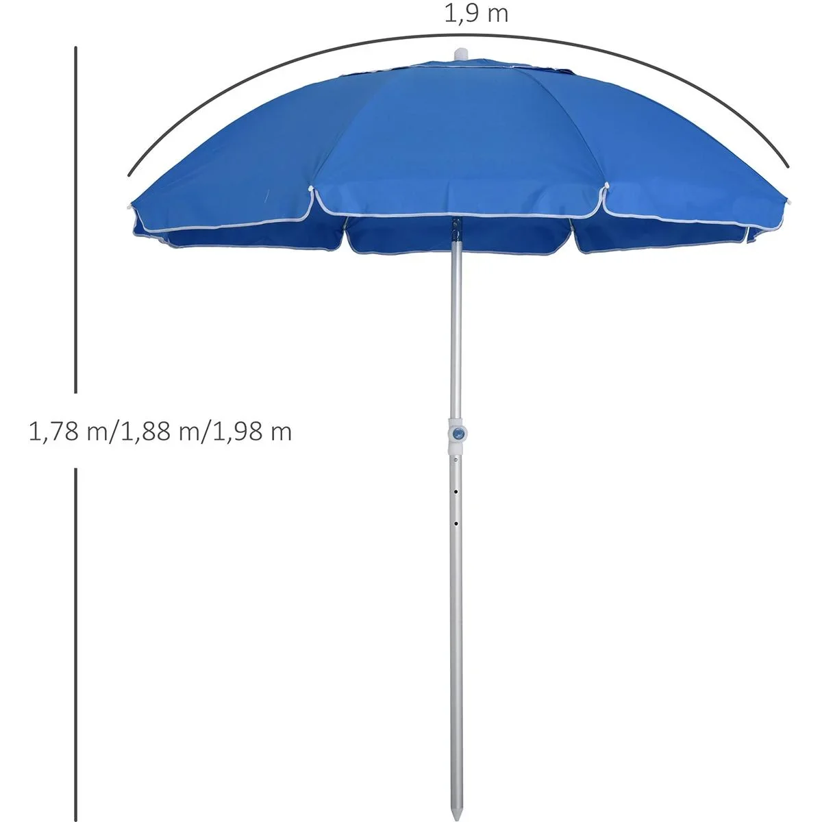 Sonnenschirm mit Kippfunktion blau - 3