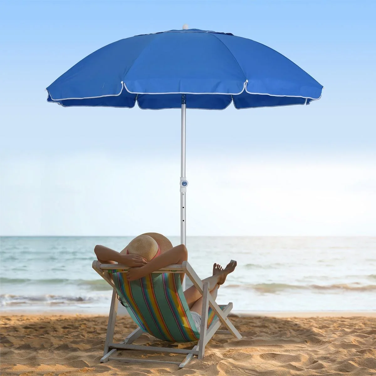 Sonnenschirm mit Kippfunktion blau - 4