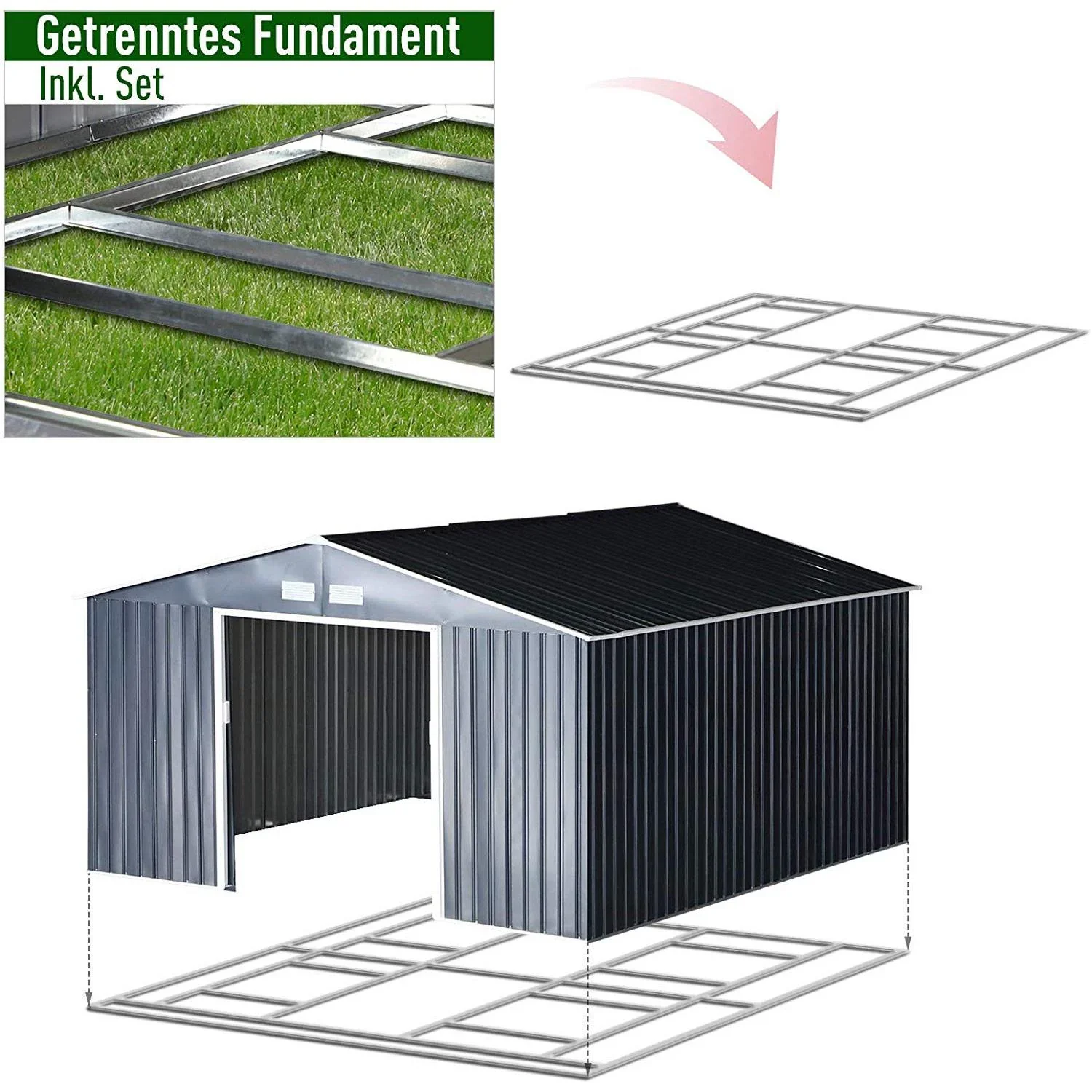 Geräteschuppen mit Fundament - 0
