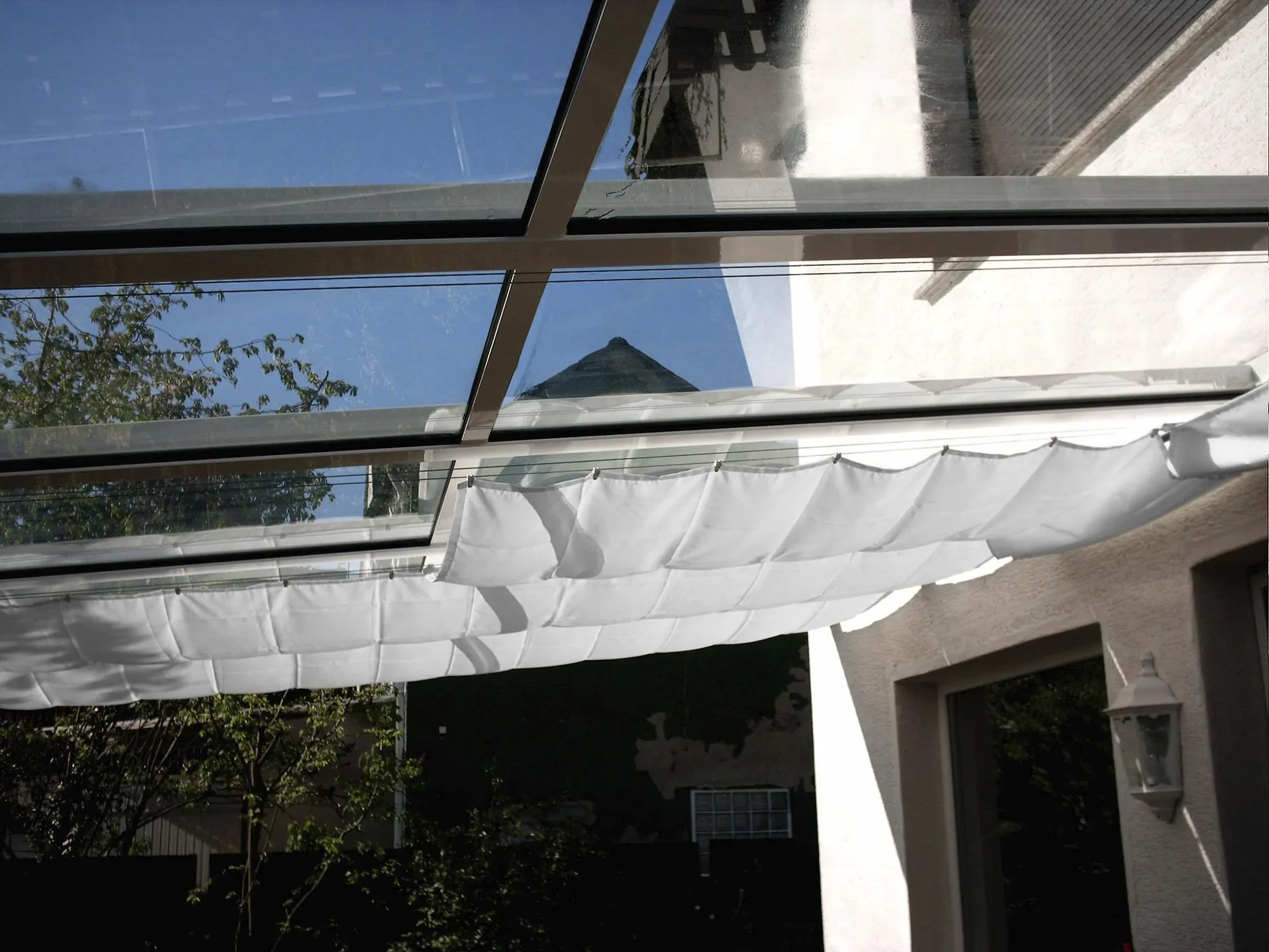 Seilspann-Sonnensegel weiss 330 x 58cm - 2