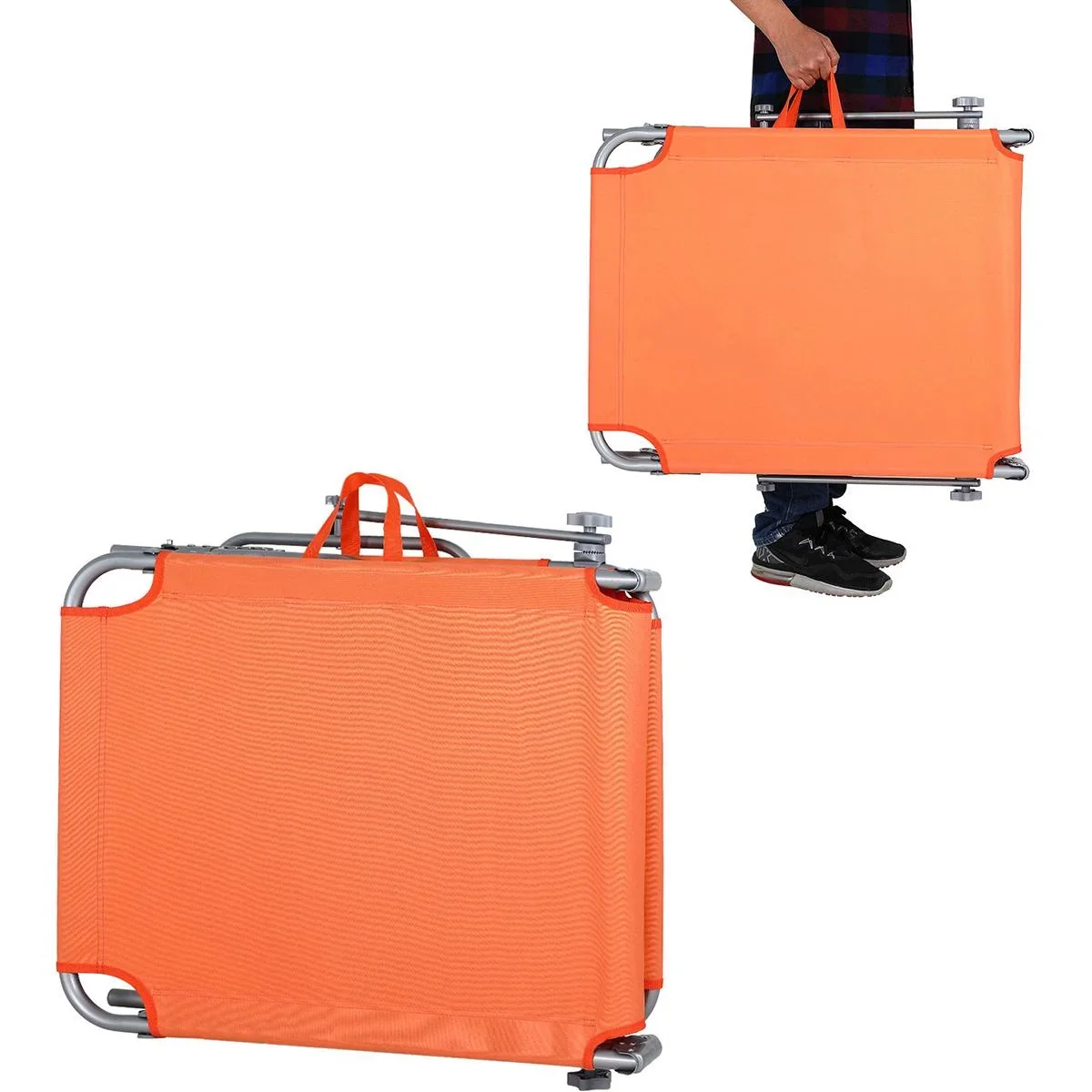 Liege 'Hawaii' mit Schiebedach Aluminium orange 195 x 60 x 30cm - 1