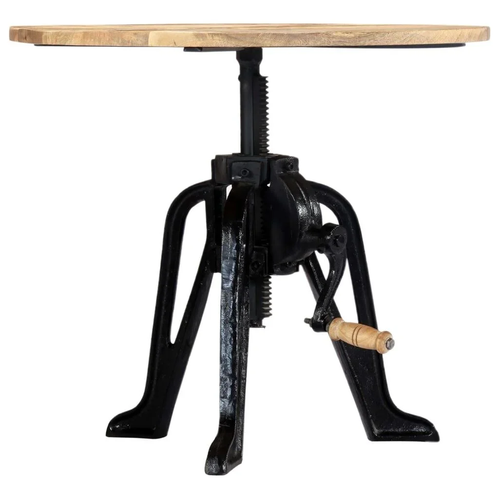 Beistelltisch 60x(46-63) cm Mangoholz massiv und Gusseisen - 1
