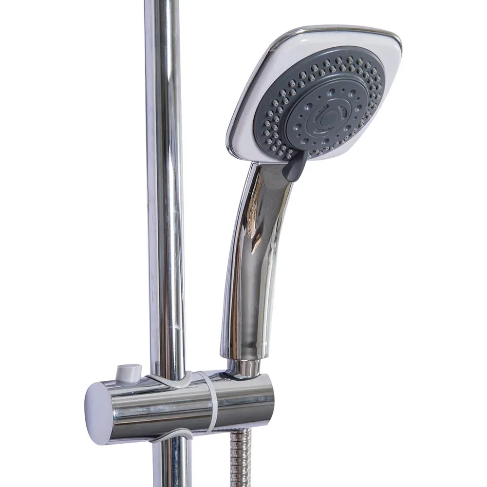 Regendusche Duschsystem Handbrause 5 Duschmodi Eckig Silber - 0