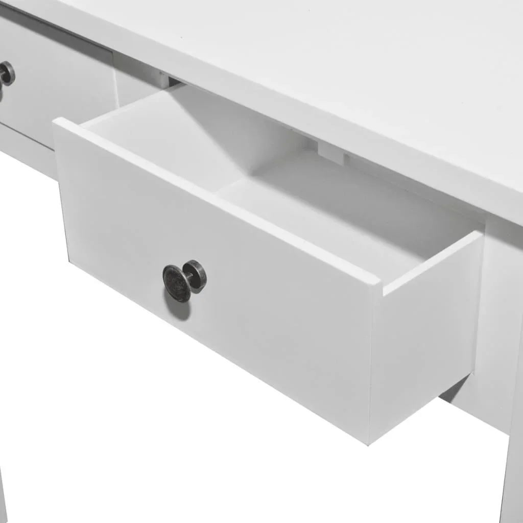 Beistelltisch mit 2 Schubladen weiß - 1