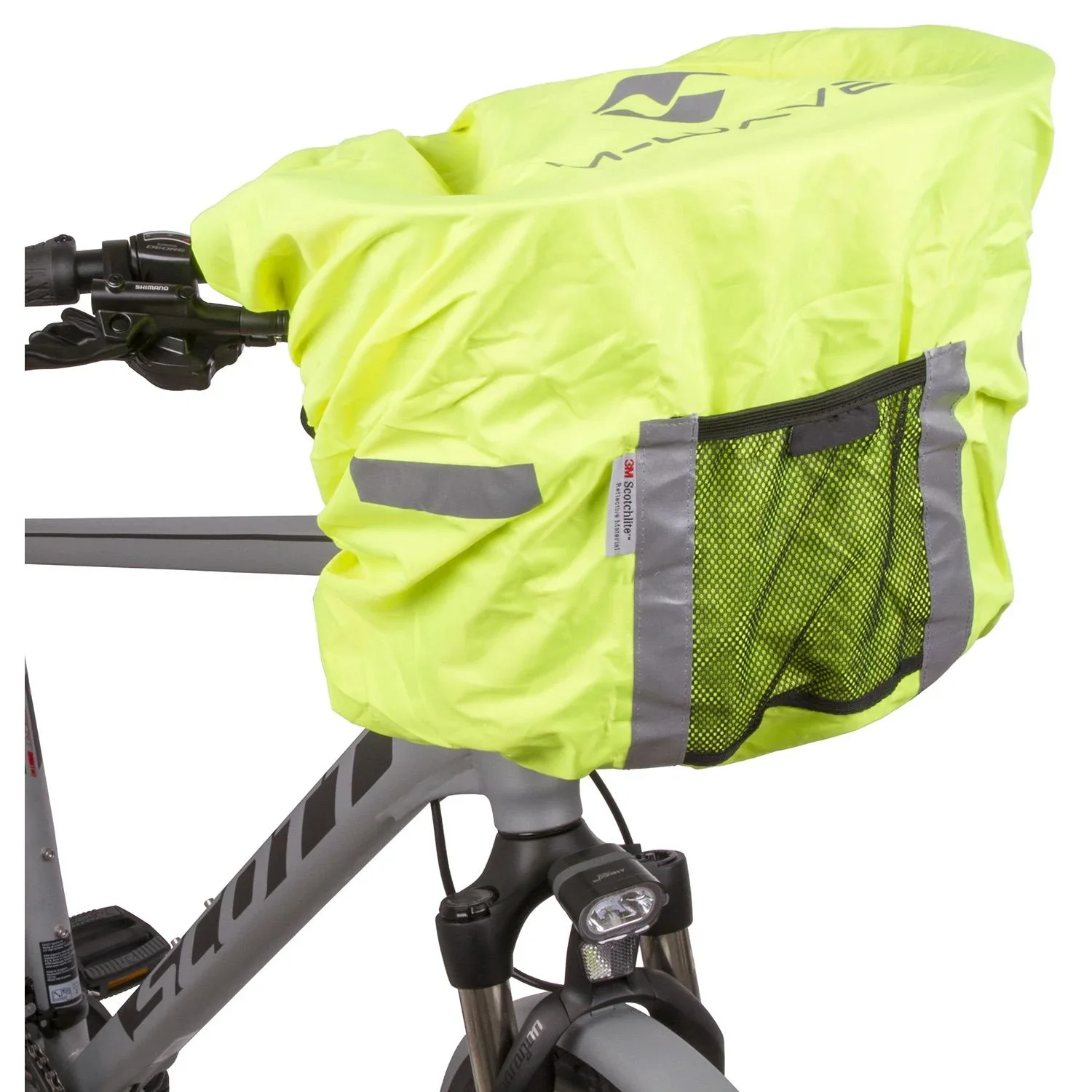 Regenhaube/ Regenschutz neongelb mit Reflexstreifen - 1