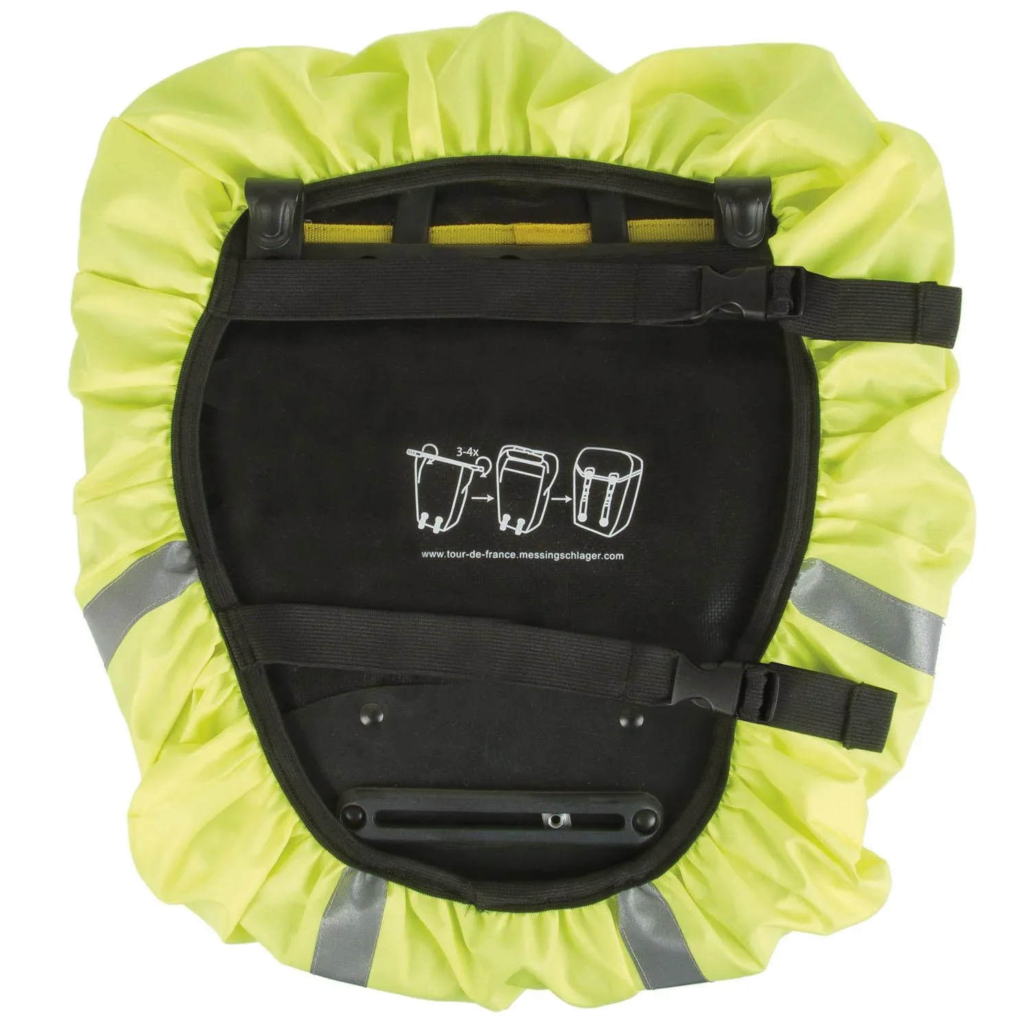 Regenhaube/ Regenschutz neongelb mit Reflexstreifen - 6