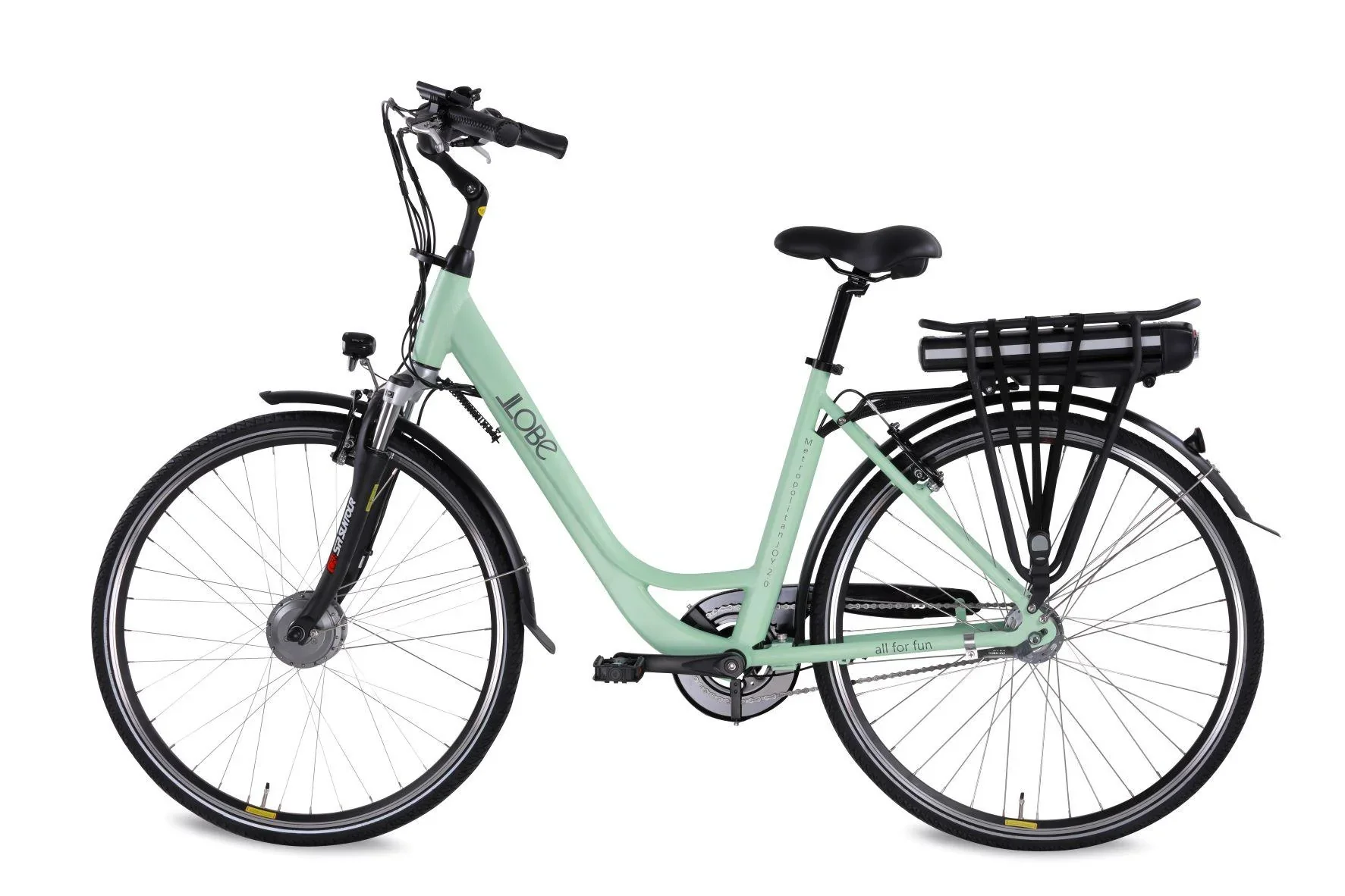 Unisex City E-Bike 28 Zoll, Rahmengröße 50 cm, 7-Gang Nabenschaltung, Metropolitan Joy 2.0 Pastellgrün, 8 Ah - 8