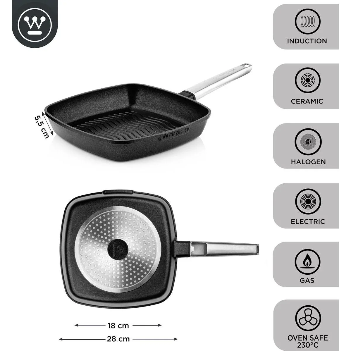 Performance Series Grillpfanne - Backofen geeignet - 28 cm - Schwarz - 1