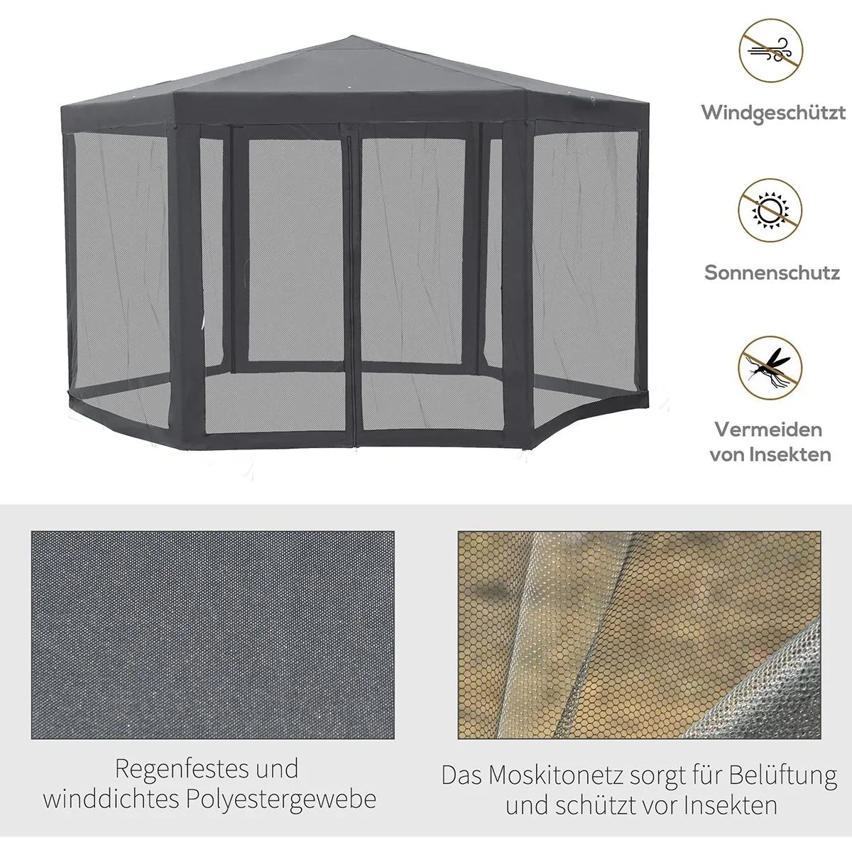 Pavillon Gartenpavillon mit Moskit - 2