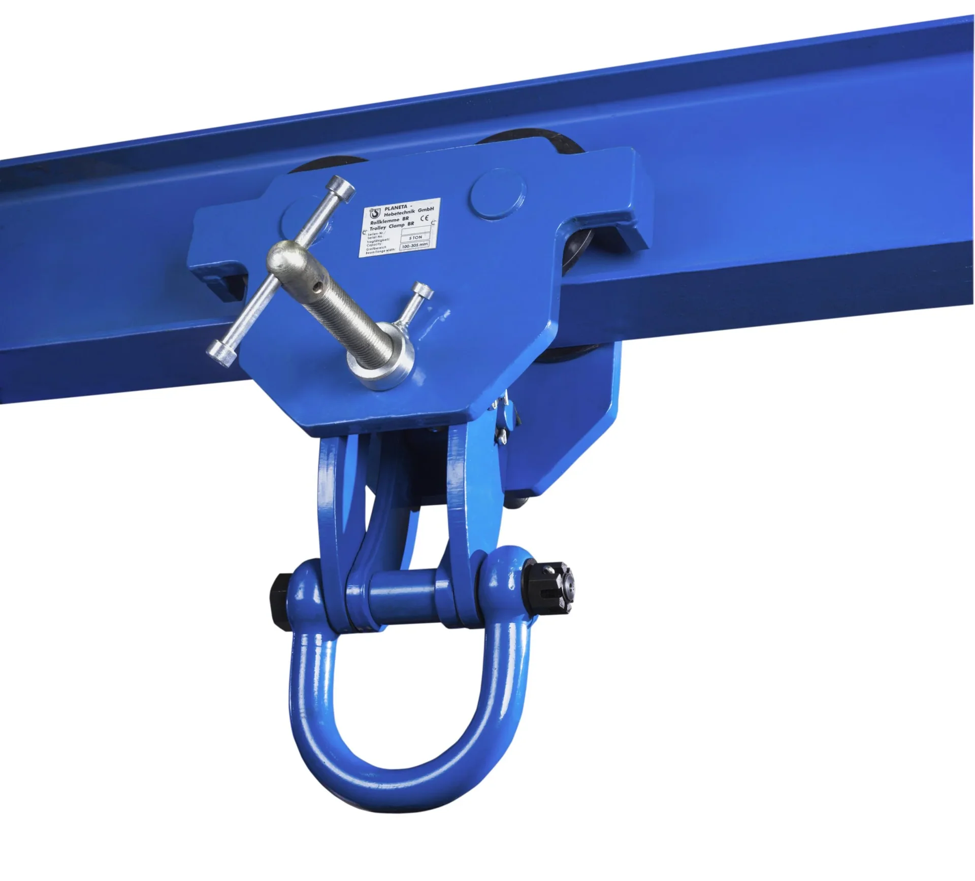 Rollklemme BR 20, Tragfähigkeit 3000 kg, Greifbereich 76 - 203 mm, Min. Kurvenradius 1,4 m - 1