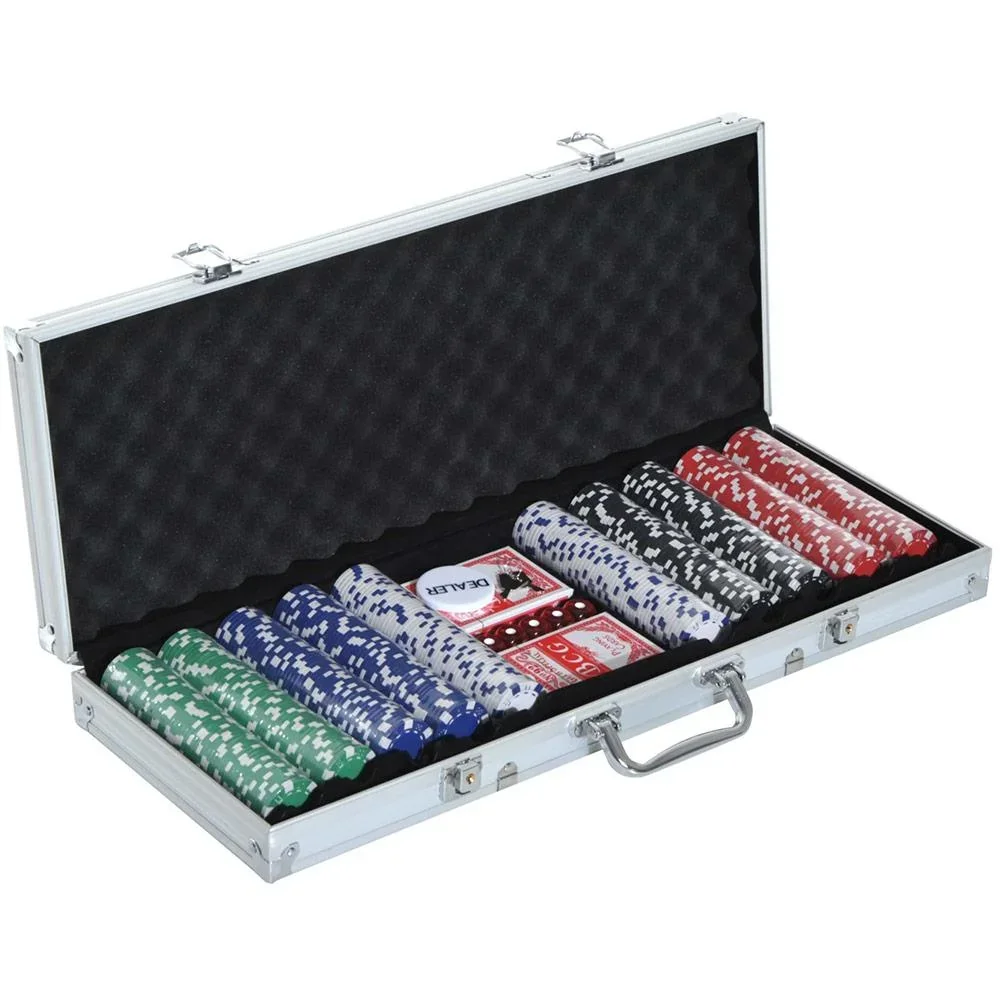 Pokerkoffer inklusive Pokerset silber - 0