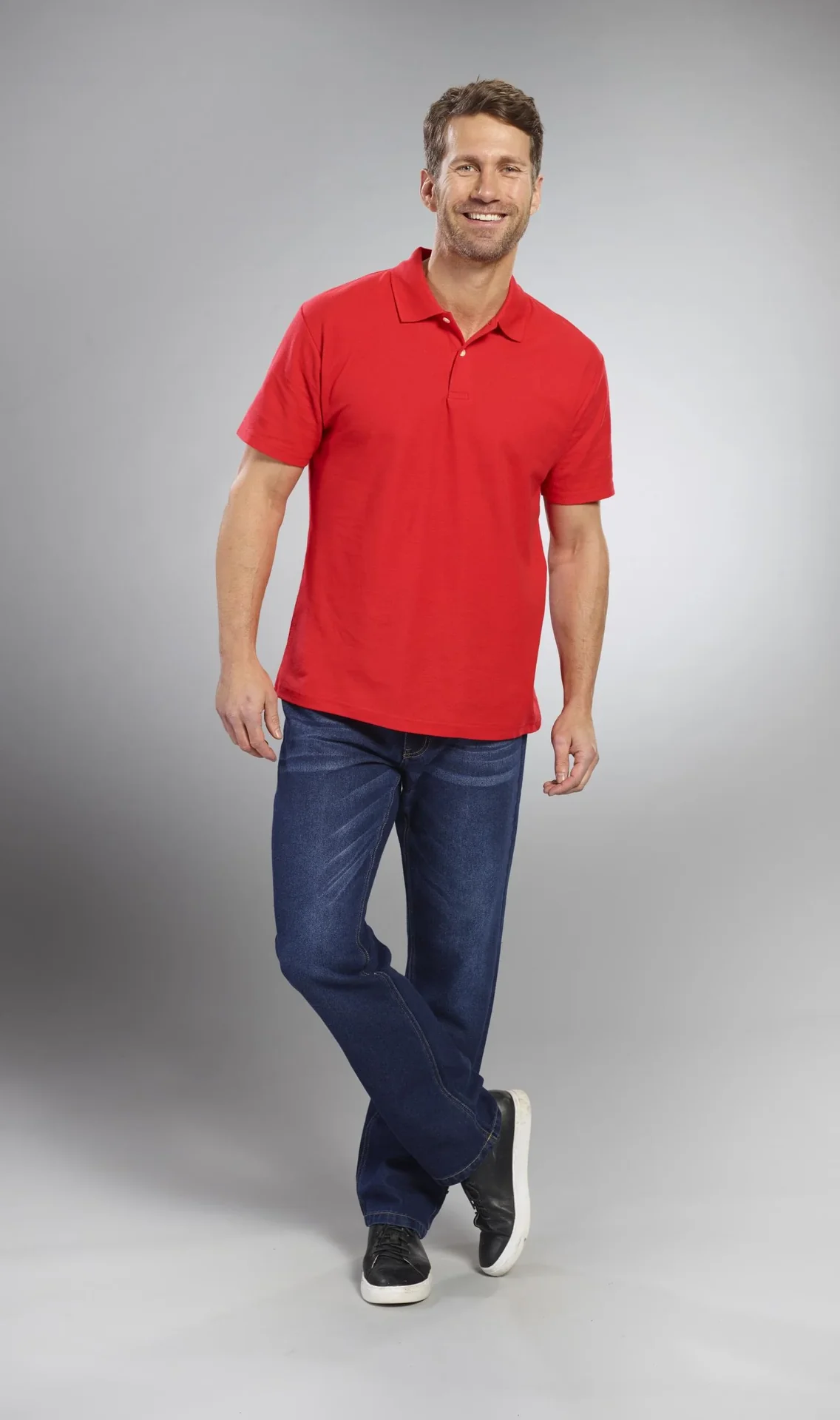 Poloshirt mit Piquestruktur, Farbe rot, Gr.M - 0
