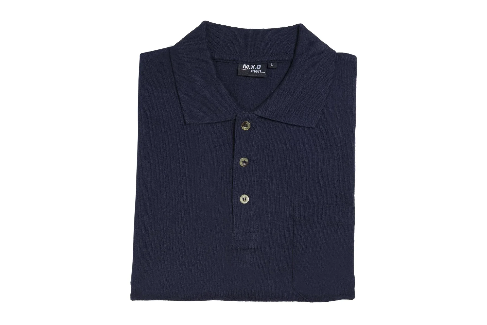 Poloshirt mit Knopfleiste und Brusttasche, Farbe marine, Gr.2XL - 0