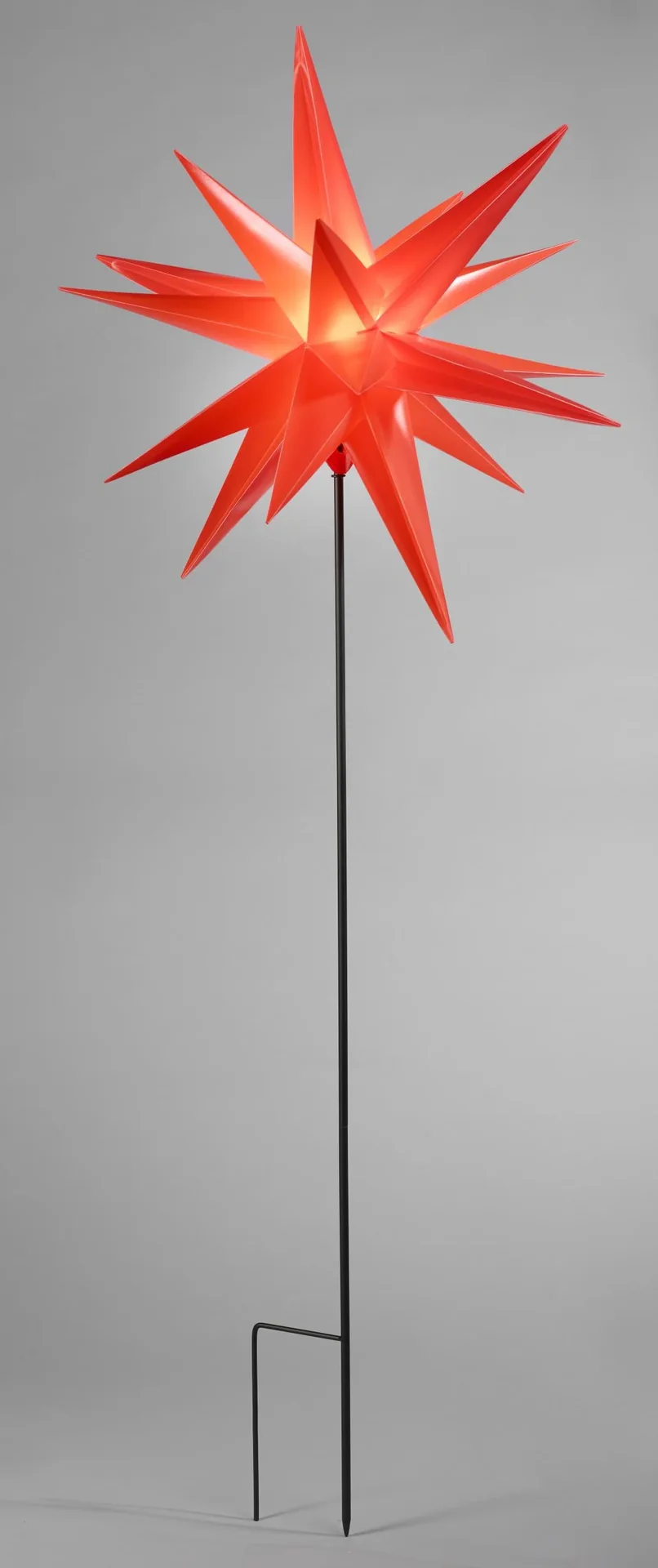 LED Kunststoffstern mit Stab 58 cm, rot - 1